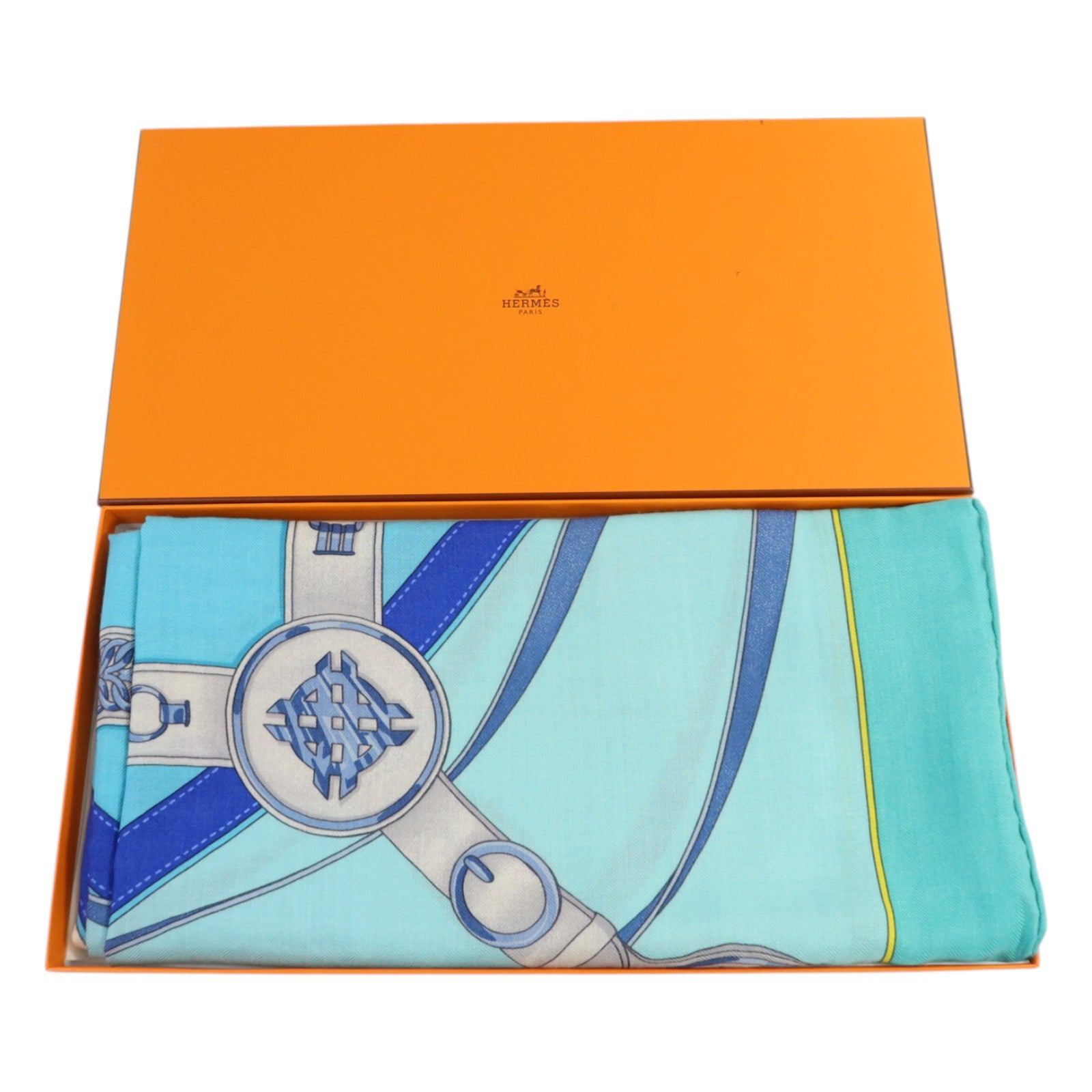 HERMES 羊絨/絲質Scarf 140X140絲巾