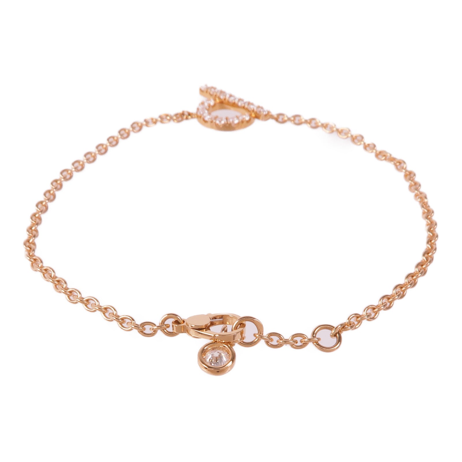 HERMES Finesse Bracelet Diamond 18K Pink Gold