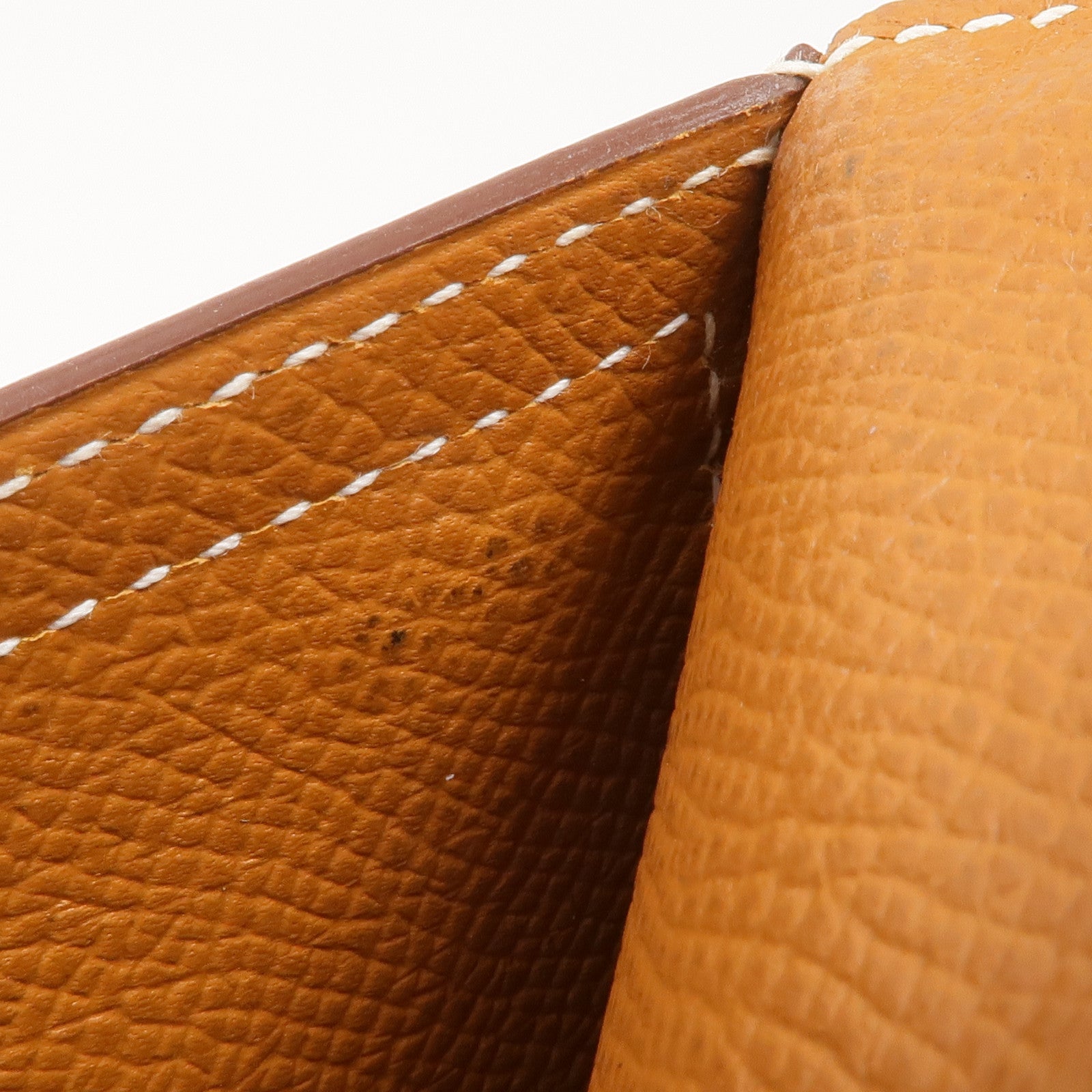 HERMES Epsom皮革Bearn W Snap銀扣長錢包Gold