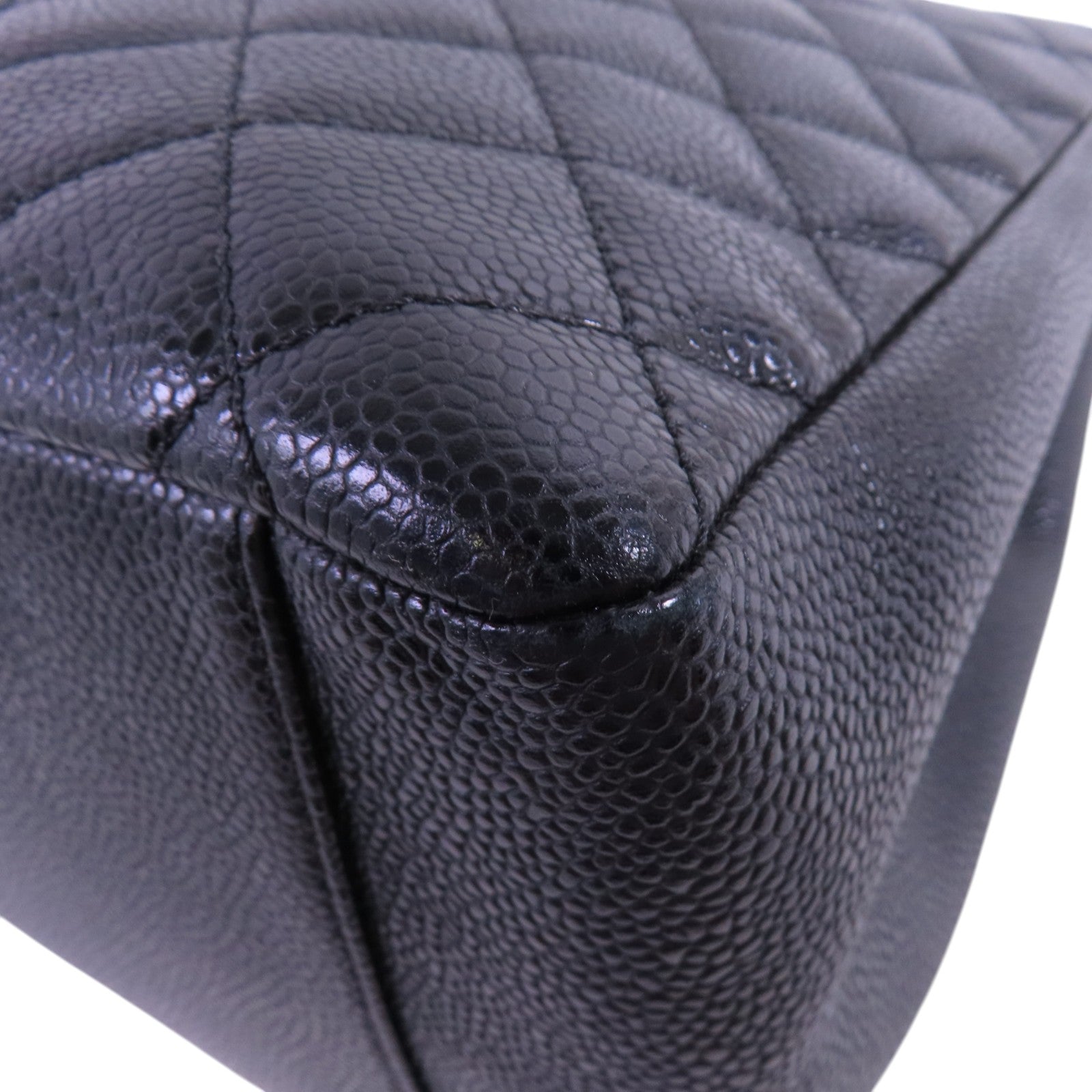 CHANEL 牛皮皮革GST銀扣鏈帶肩背袋