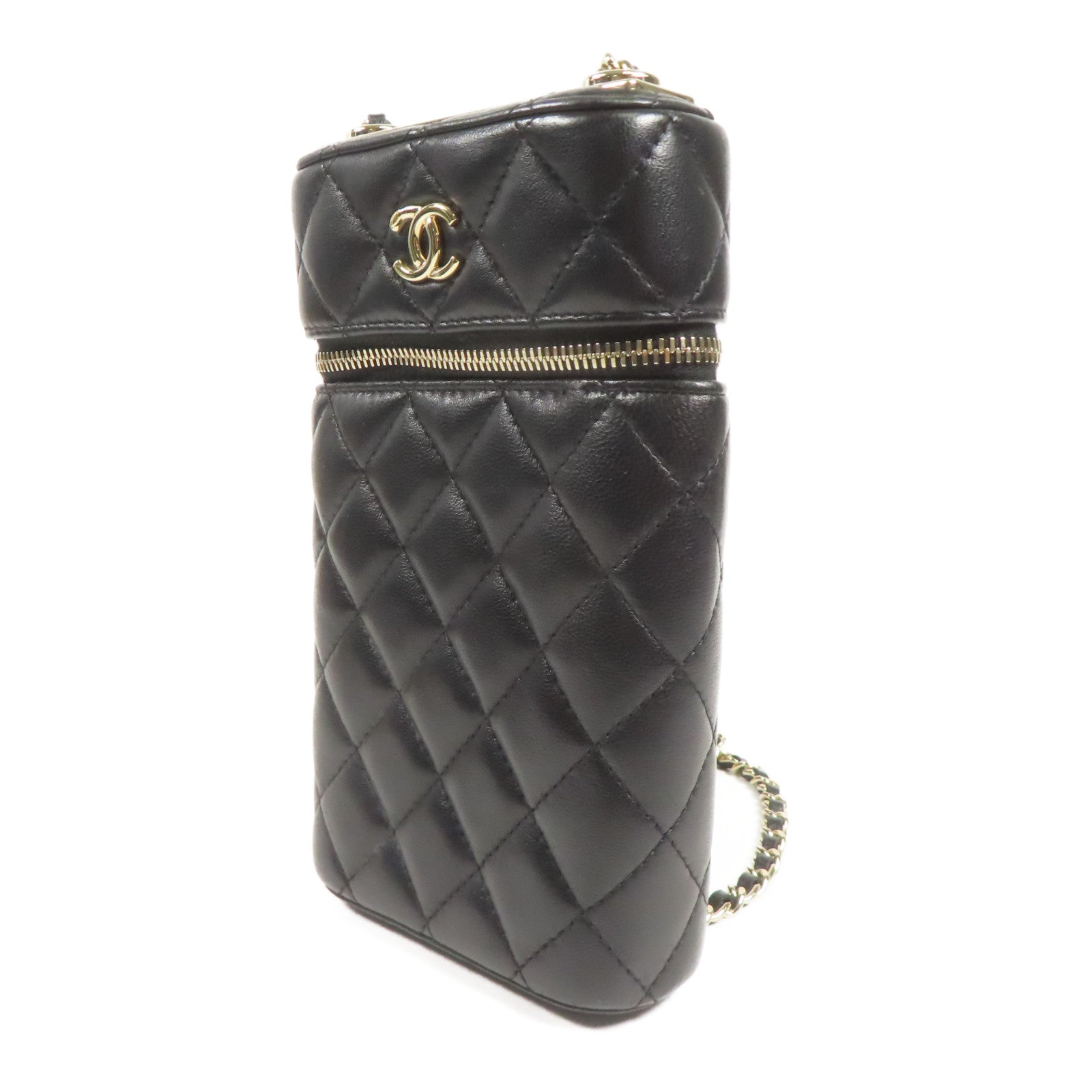 CHANEL 羊皮皮革Shoulder Bag金扣鏈帶肩背袋