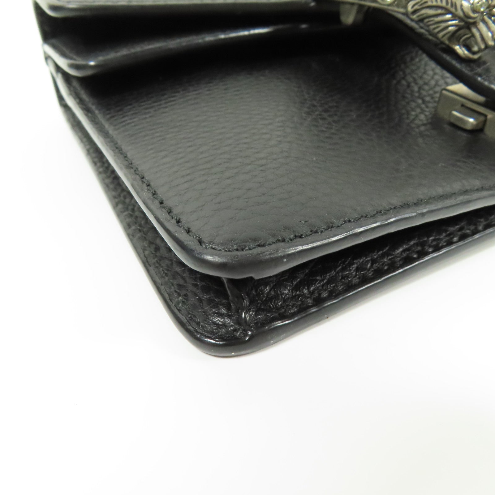 GUCCI GG SHW Dionysus Chain Shoulder Bag Calfskin Leather Black