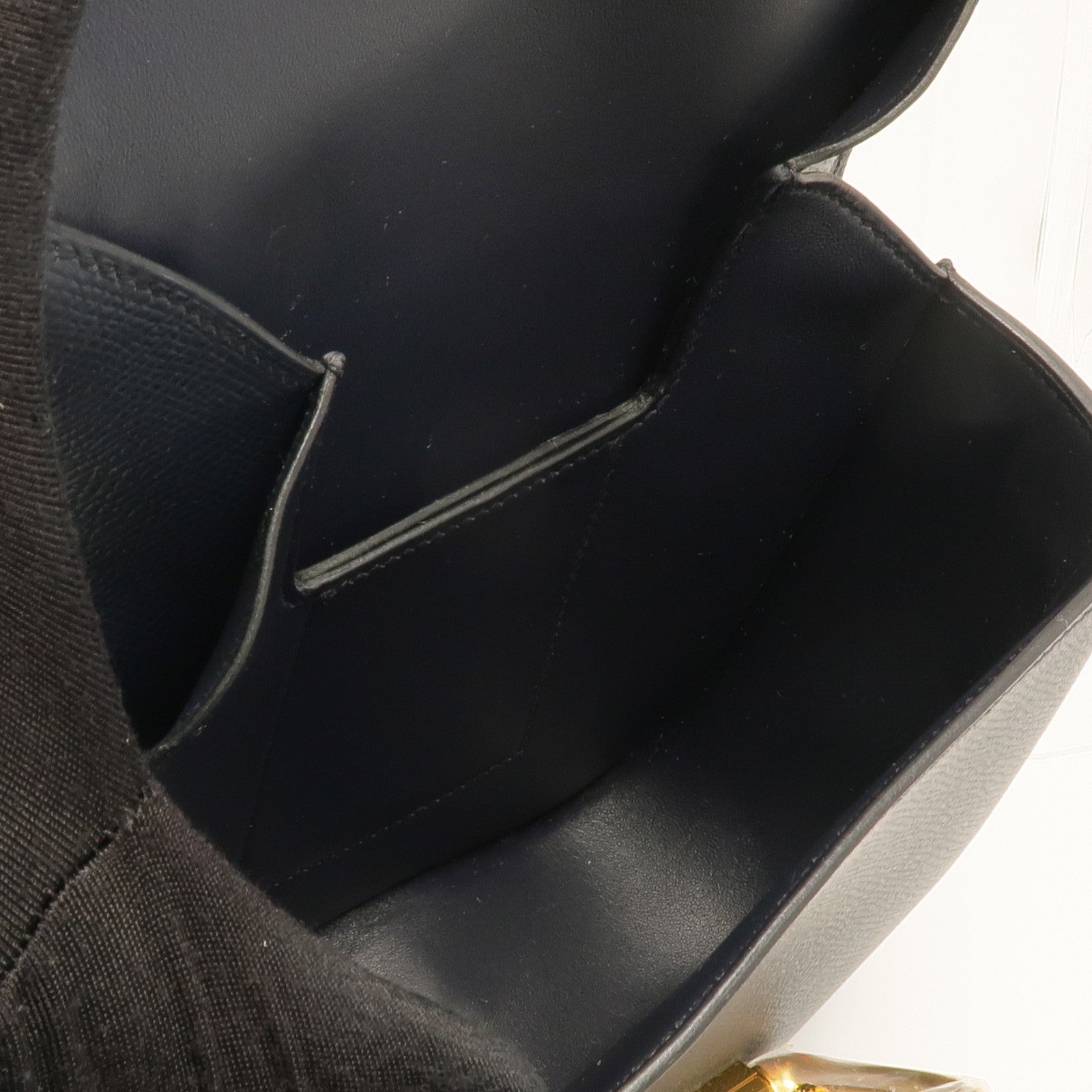 HERMES Epsom皮革Della Cavalleria金扣肩背袋Bleu Indigo