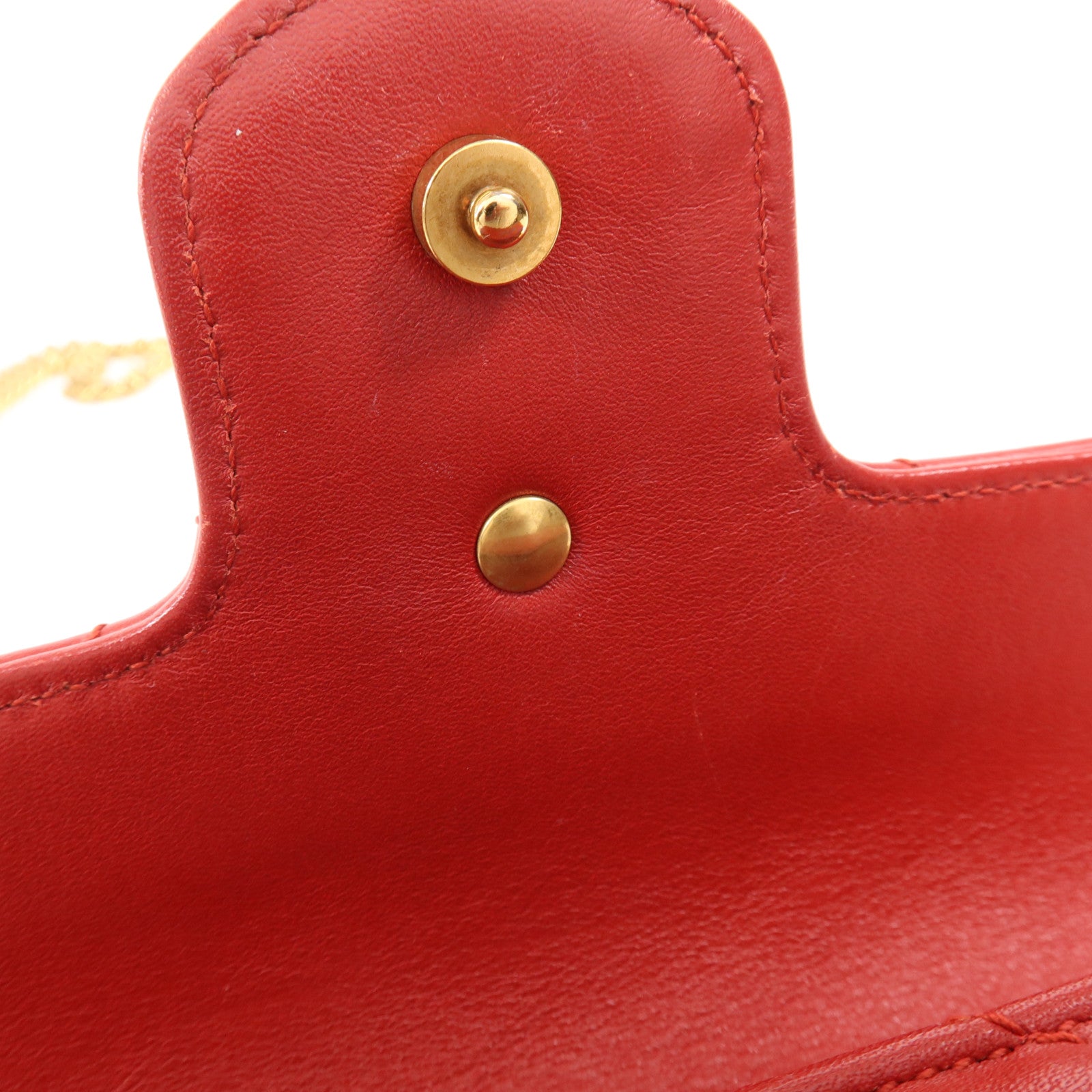 GUCCI 羊皮皮革GG Marmont Super Mini金扣鏈帶肩背袋