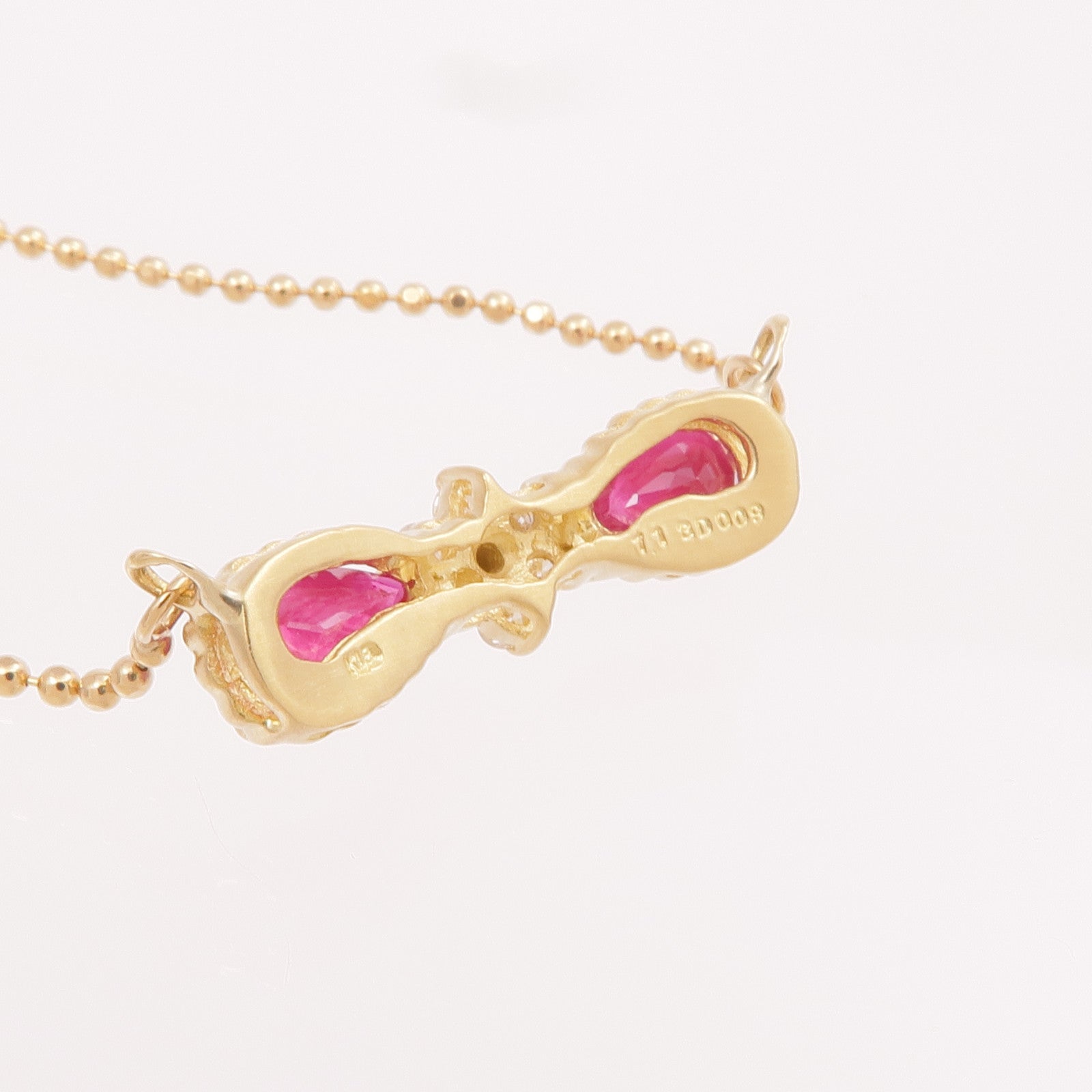 JEWELRY 【激減優惠】18K黃金Ruby Diamond Necklace紅寶石/鑽石項鍊