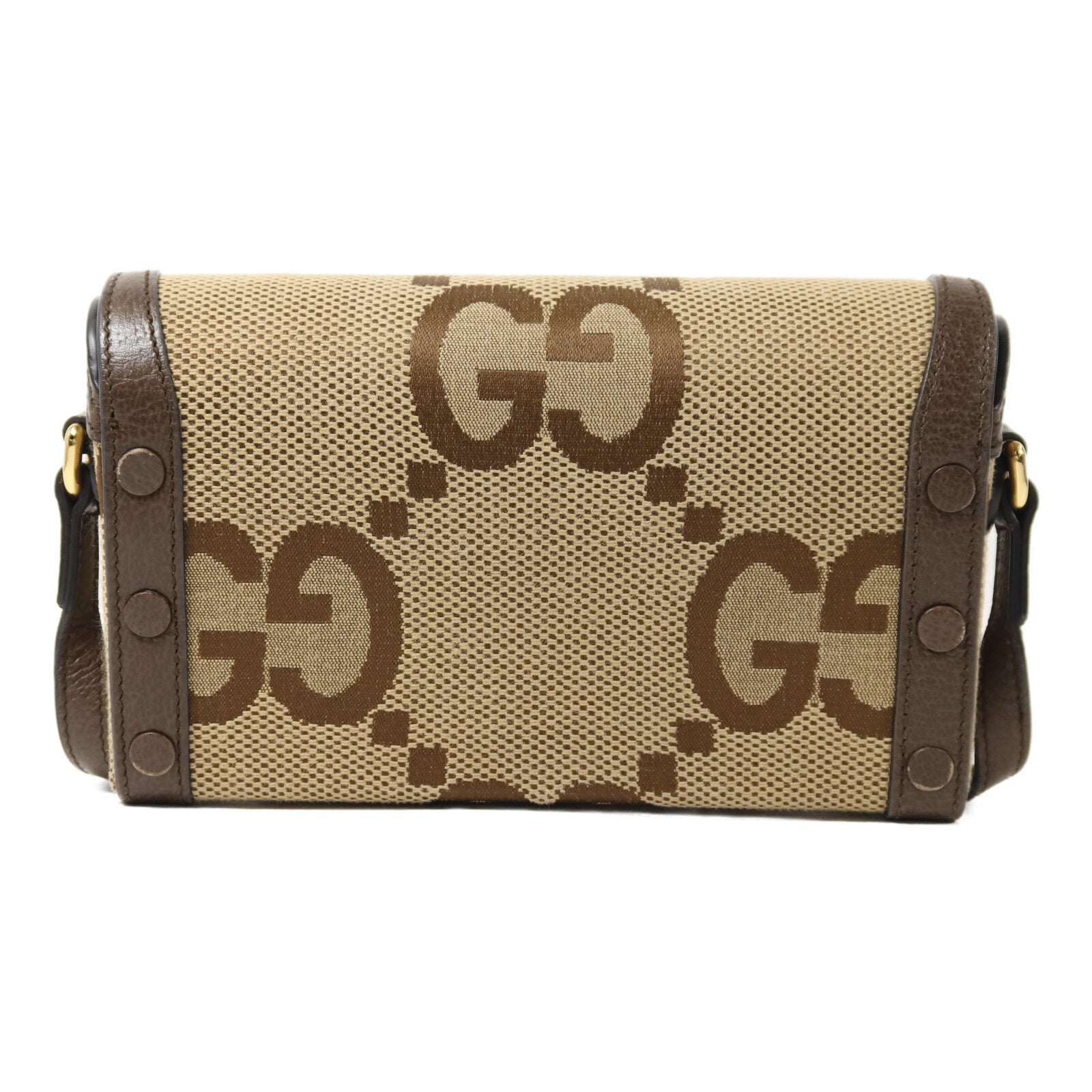 GUCCI 帆布Horsebit 1955金扣肩背袋