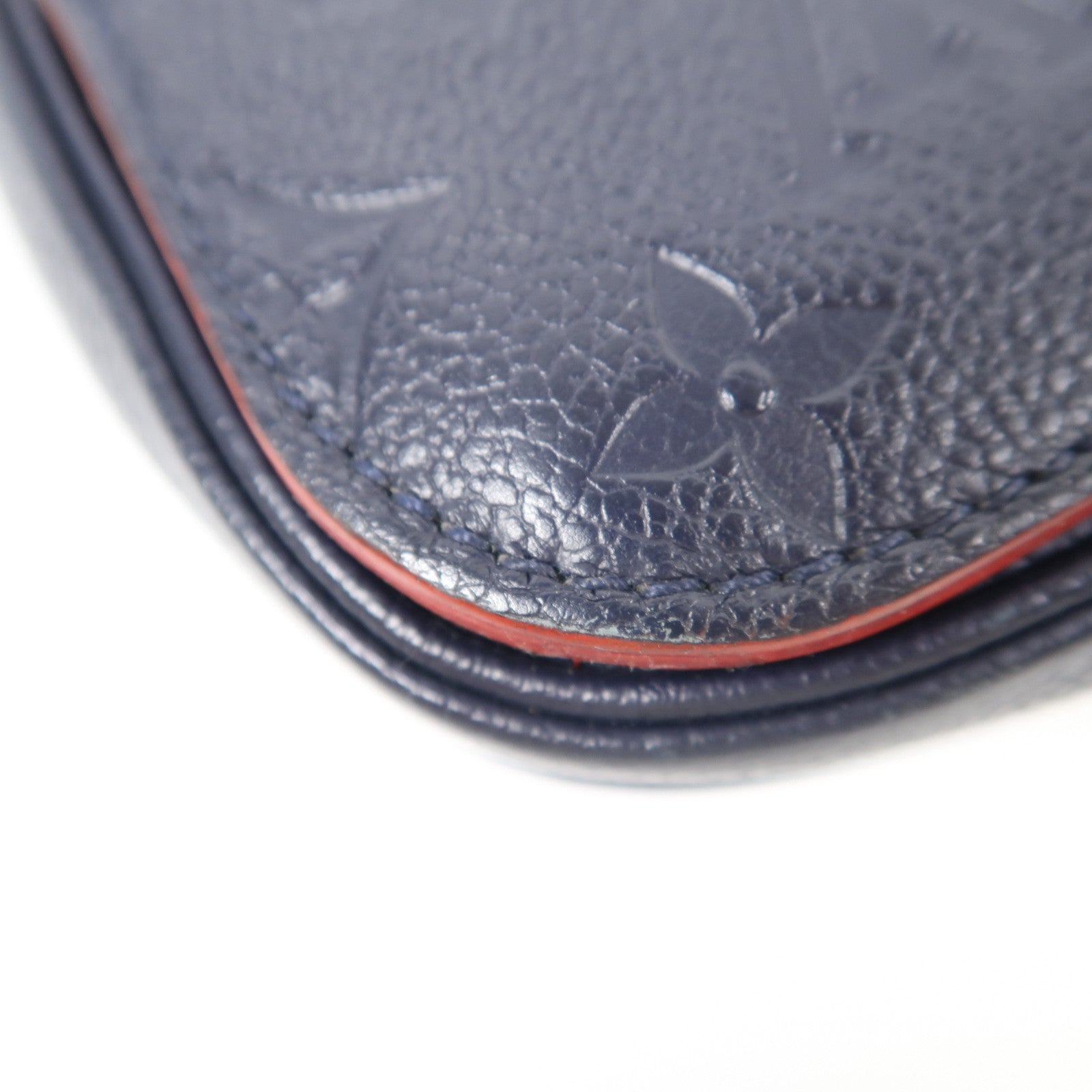 LOUIS VUITTON Monogram Empreinte Pochette Metis金扣手挽肩背兩用袋深藍色
