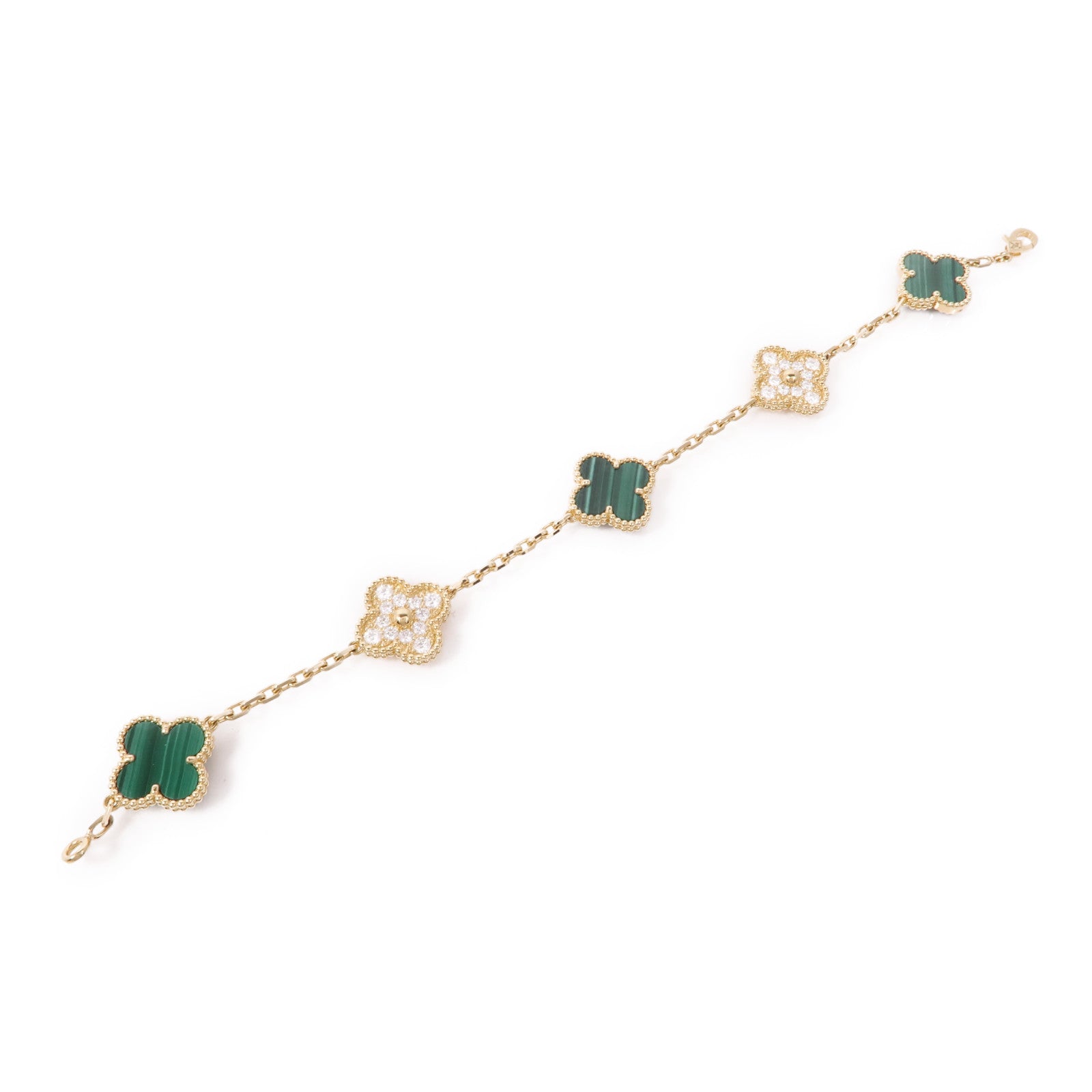 Van Cleef & Arpels 【激減優惠】18K黃金Vintage Alhambra Bracelet鑽石手鏈