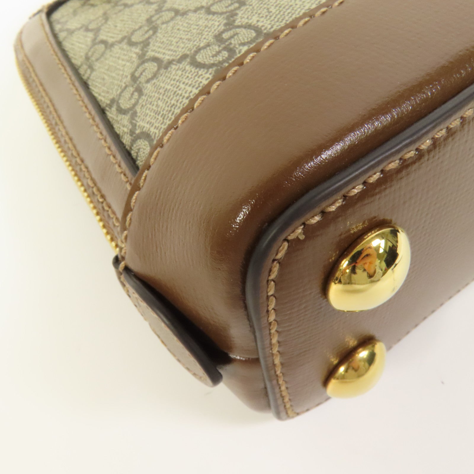 GUCCI 塗層帆布Horsebit 1955 Top Handle金扣手挽肩背兩用袋