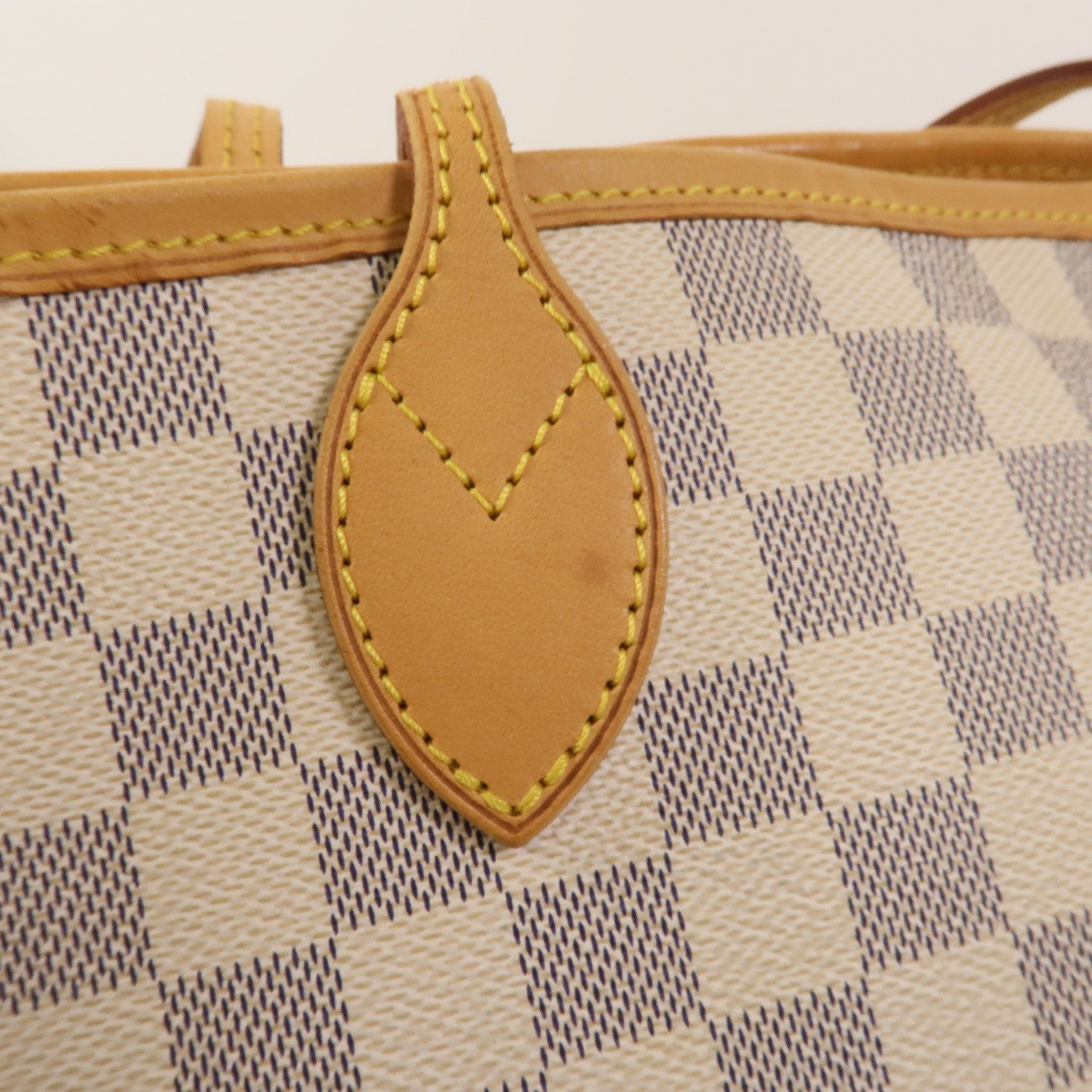 LOUIS VUITTON Damier Azur Neverfull MM金扣手挽袋