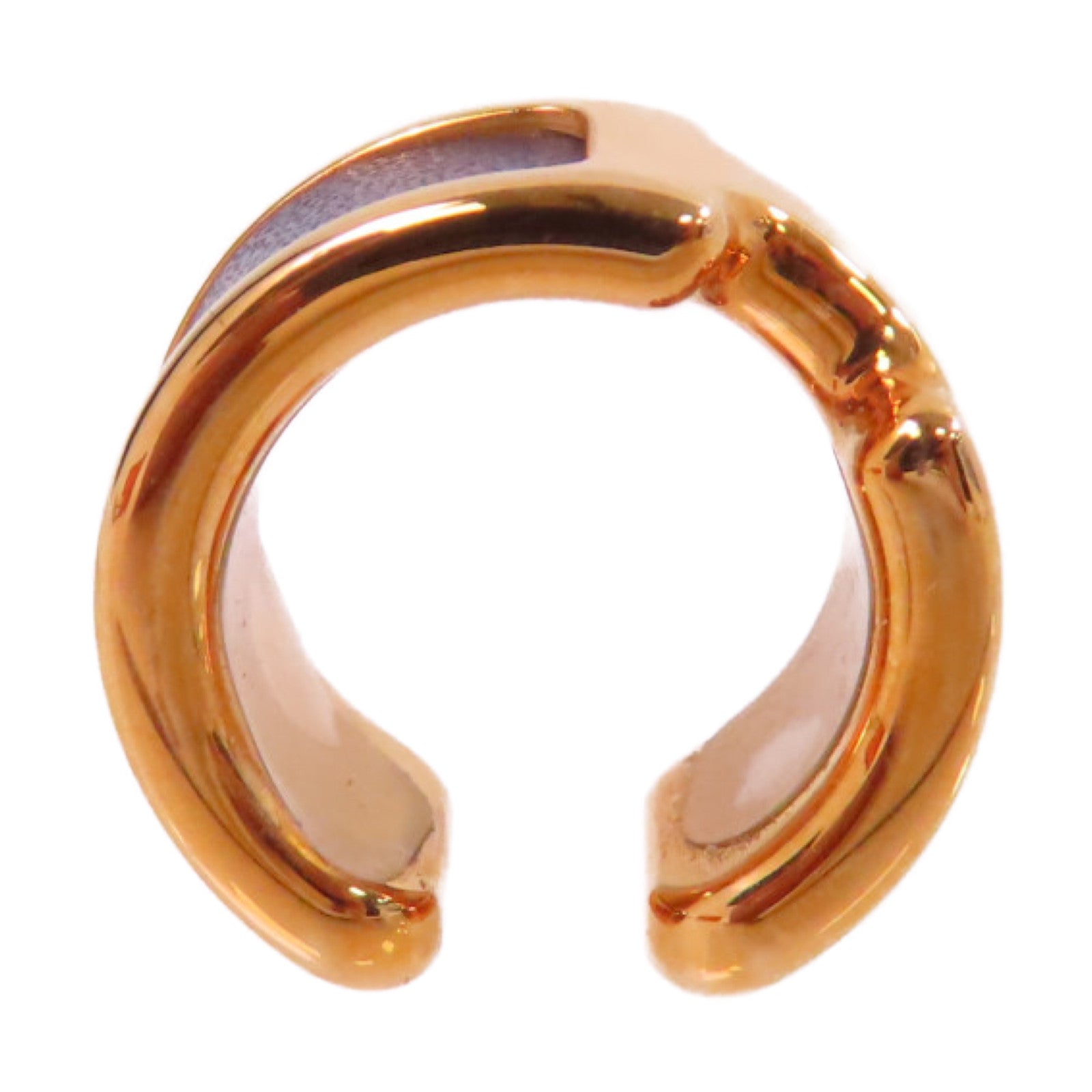 HERMES 金屬/牛皮皮革Olympe Olympe Ear Cuff耳夾2Z Bleu Nuit/午夜藍色