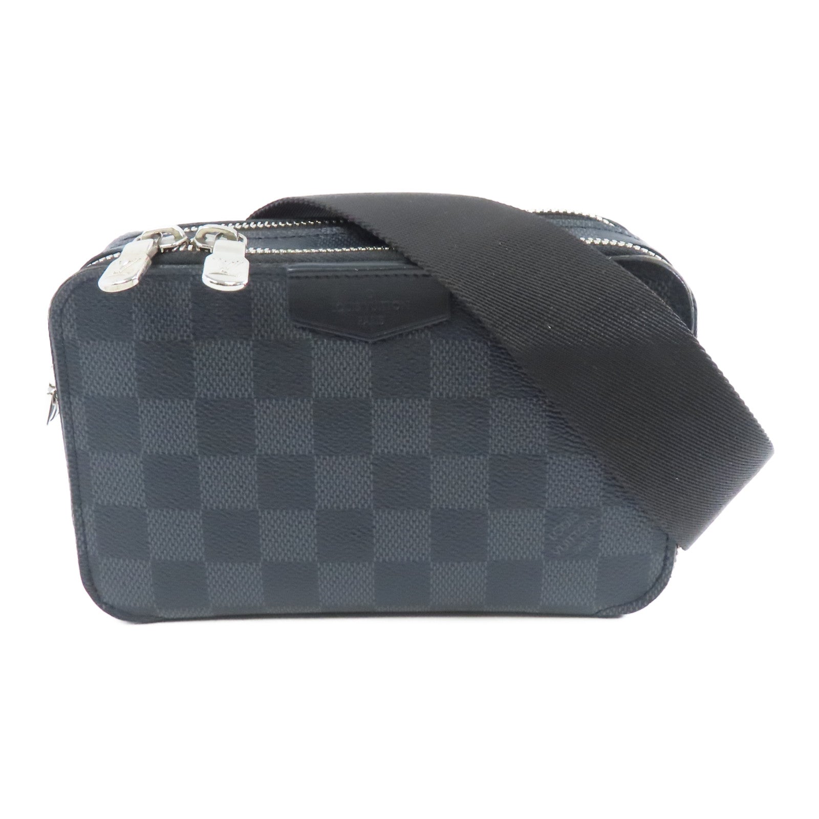 LOUIS VUITTON Damier Graphite Alpha Wearable Wallet銀扣肩背袋黑色