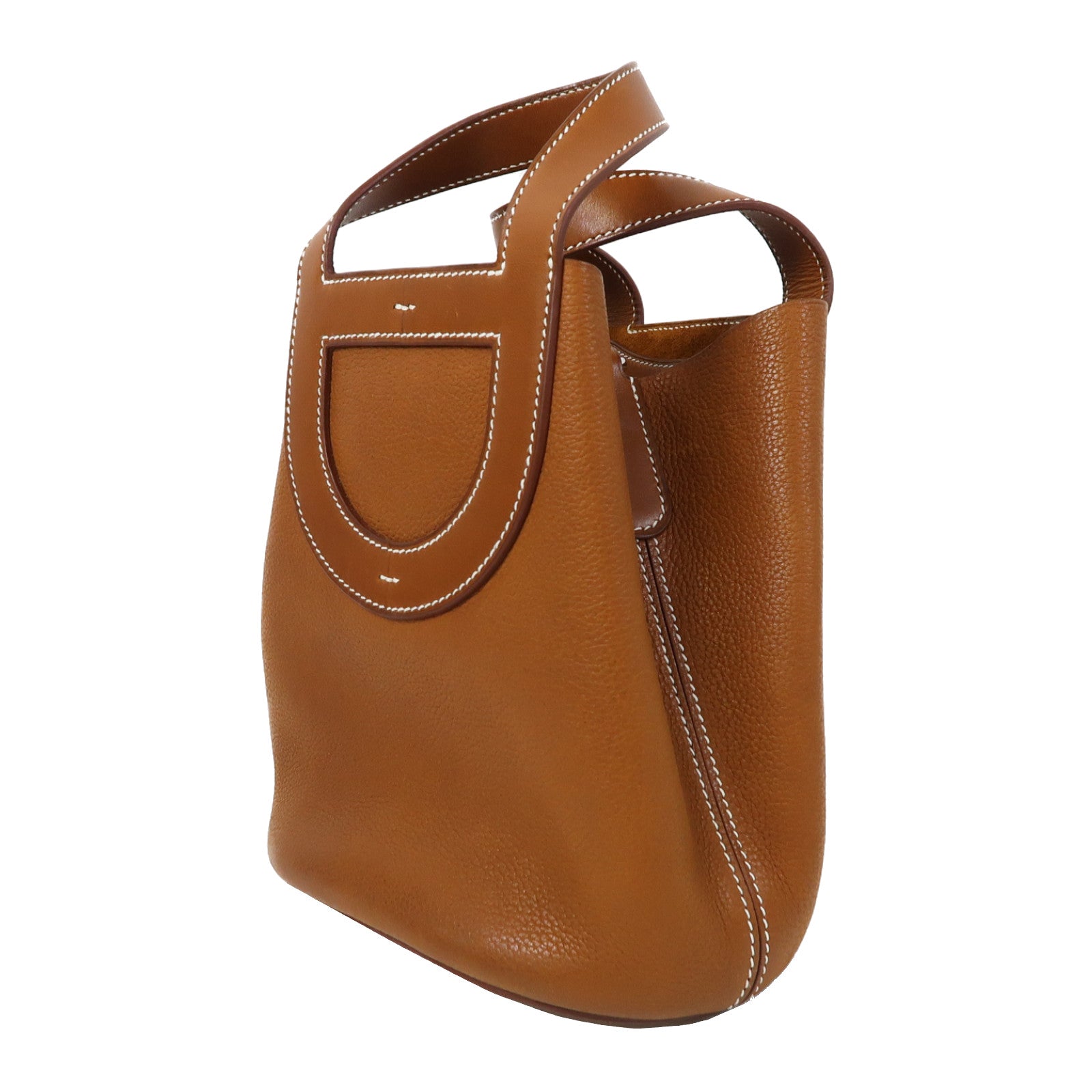HERMES Barenia皮革In The Loop 18銀扣手挽袋經典駝色