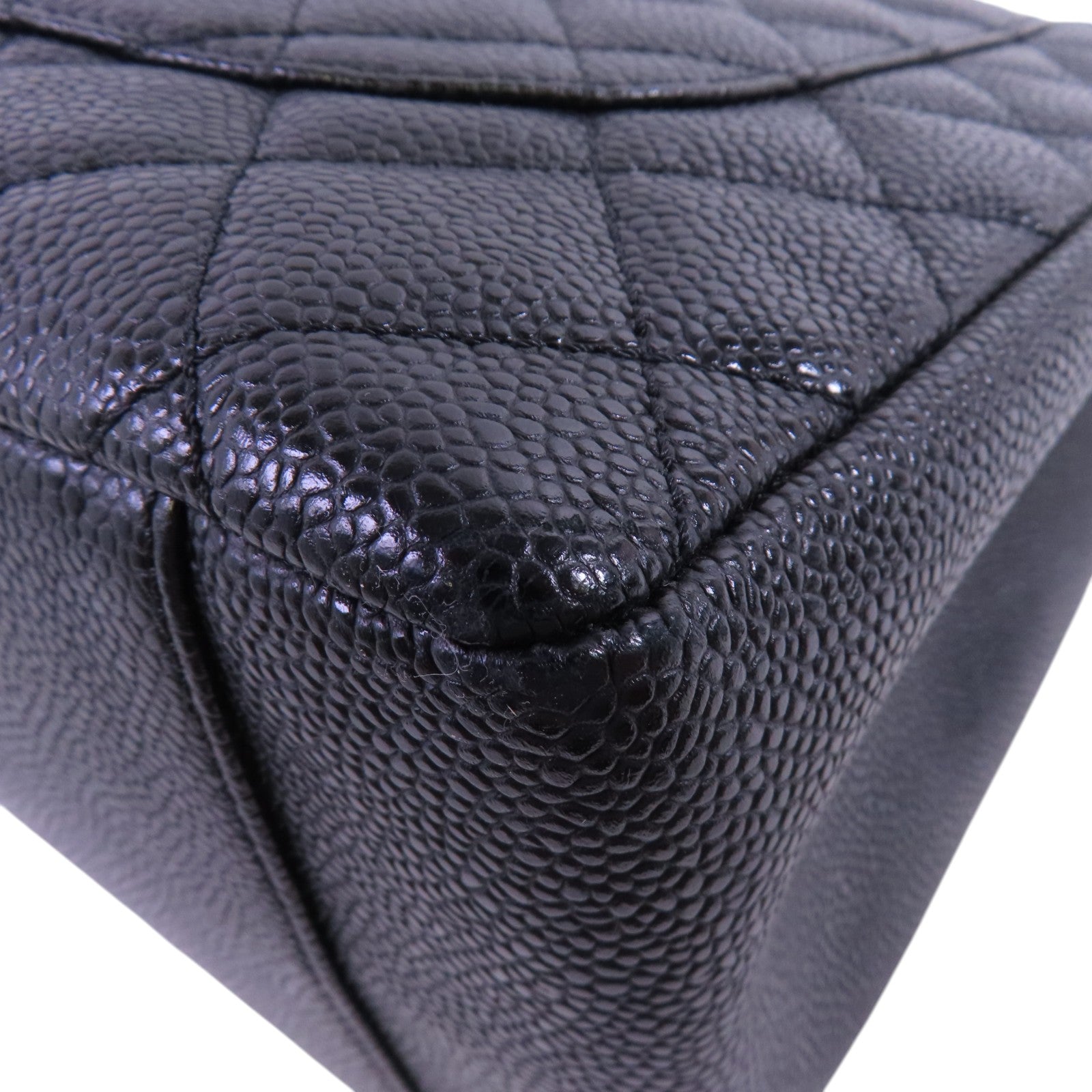 CHANEL 牛皮皮革GST銀扣鏈帶肩背袋