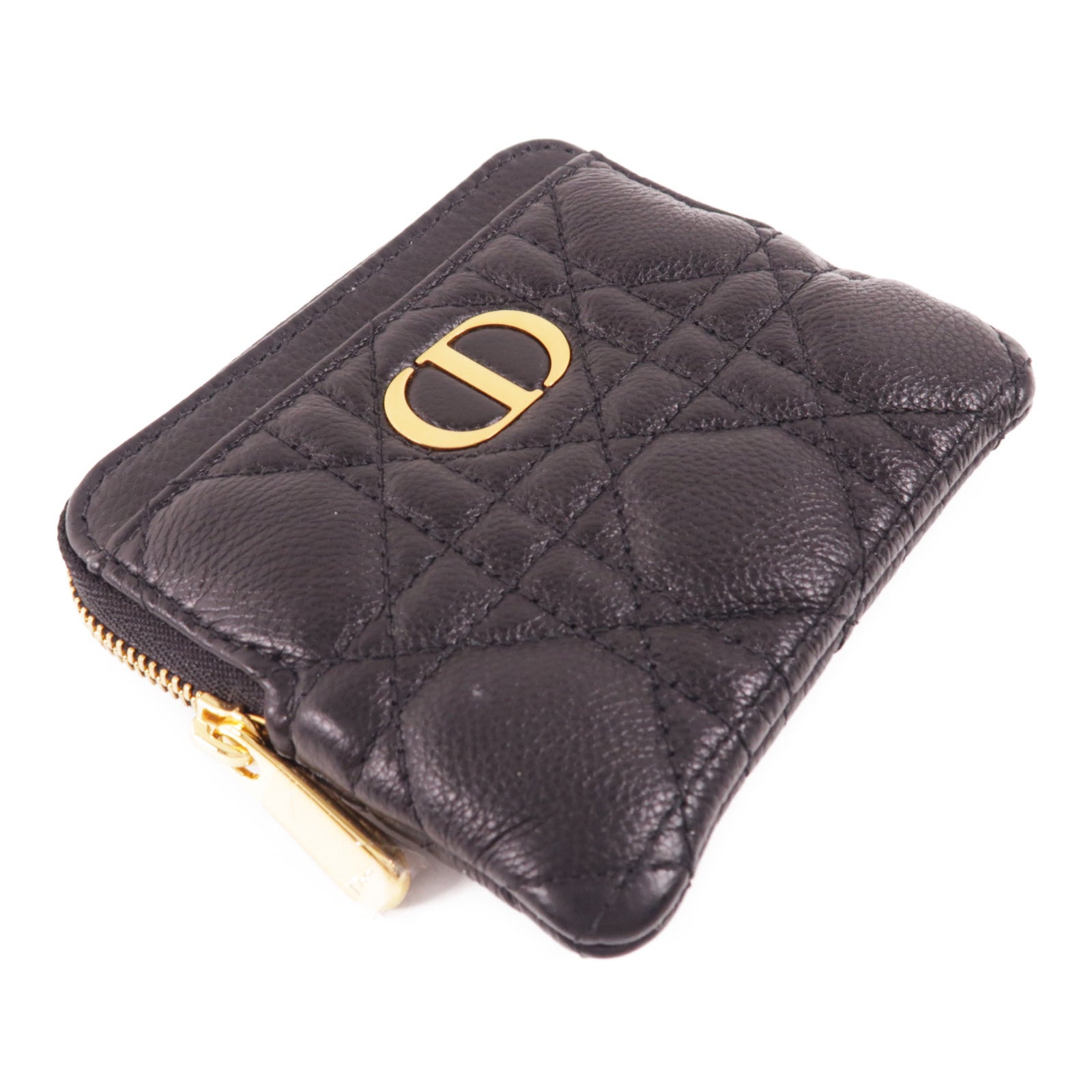 Dior 羊皮皮革Caro Lavender金扣零錢包