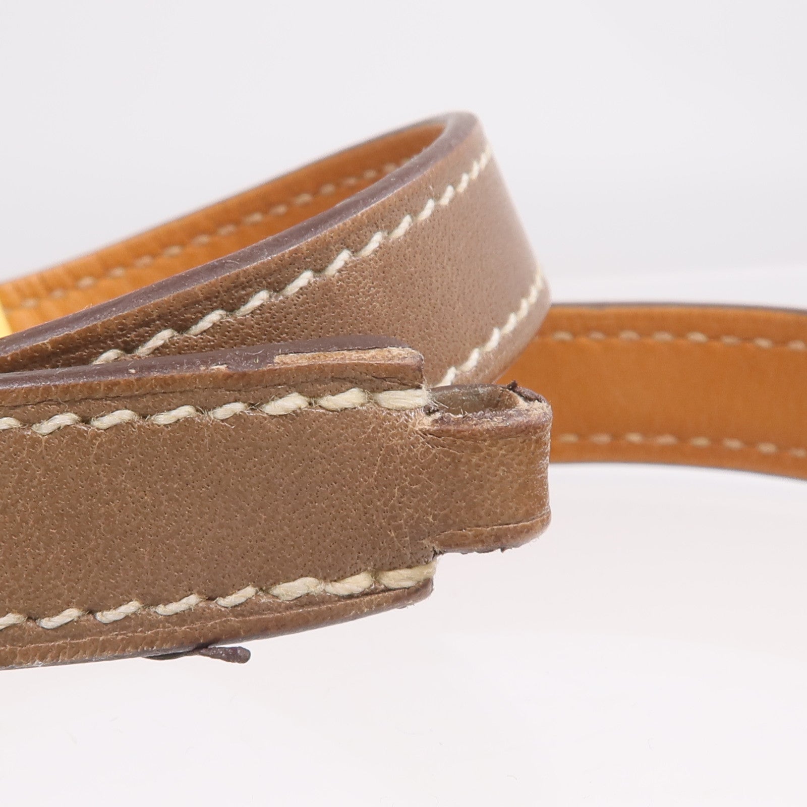 HERMES Swift皮革Rivale Double Tour金扣手鏈Etoupe