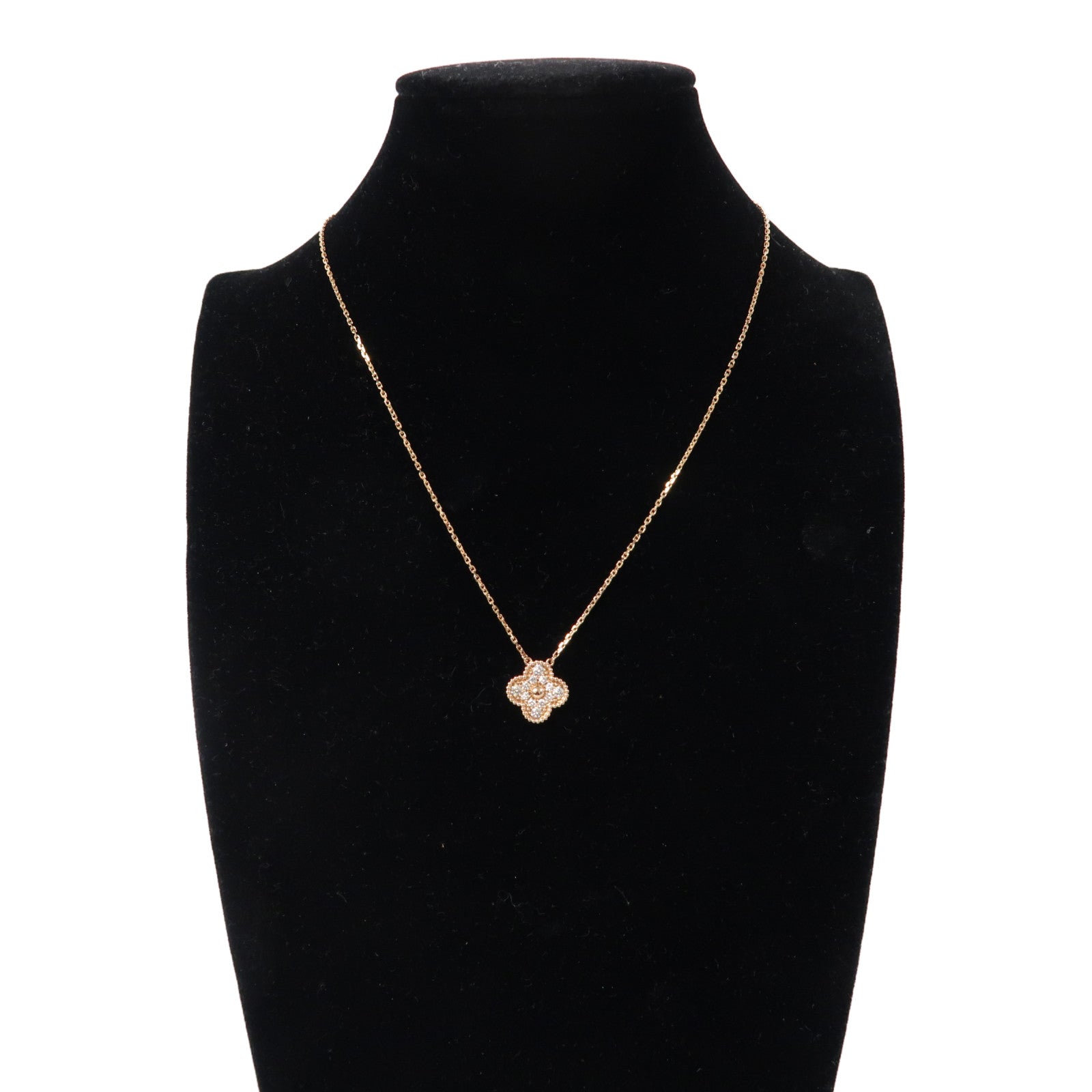 Van Cleef & Arpels 18K玫瑰金Vintage Alhambra Pendant Diamond項鍊