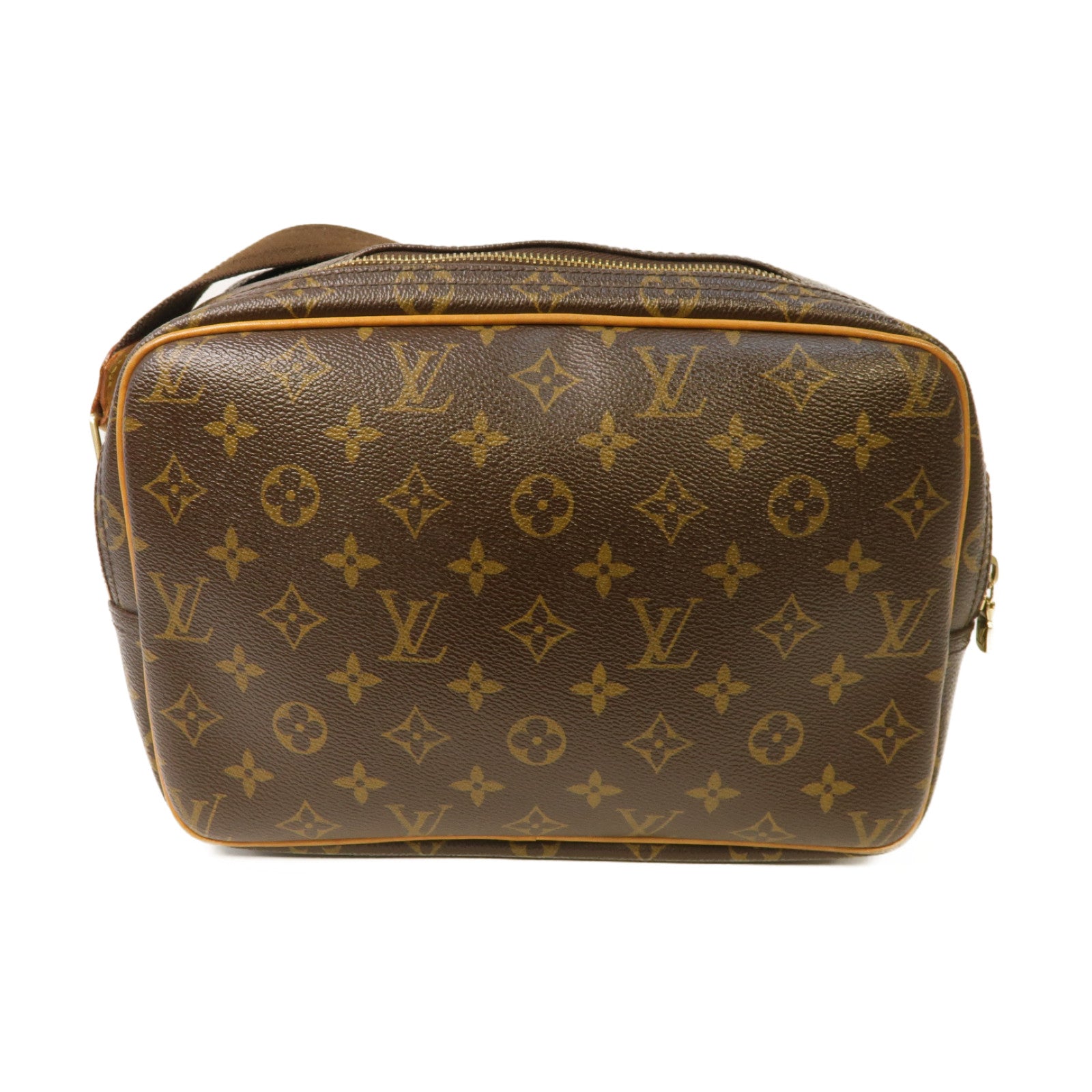 LOUIS VUITTON 【激減優惠】Monogram Reporter PM金扣肩背袋棕色