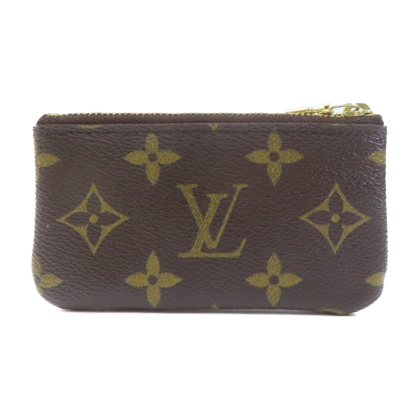 LOUIS VUITTON Monogram Coin Case金扣零錢包棕色