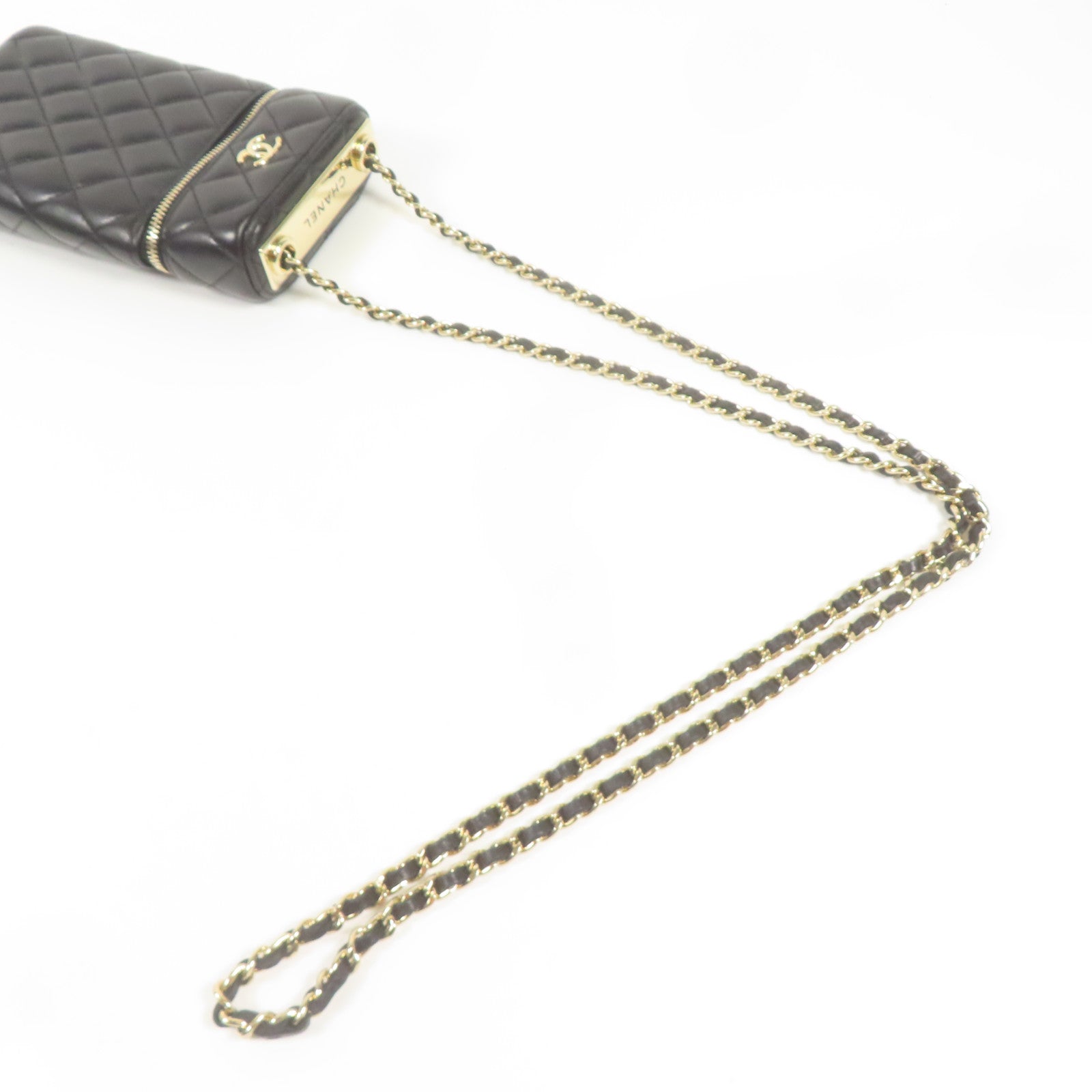 CHANEL 羊皮皮革Shoulder Bag金扣鏈帶肩背袋