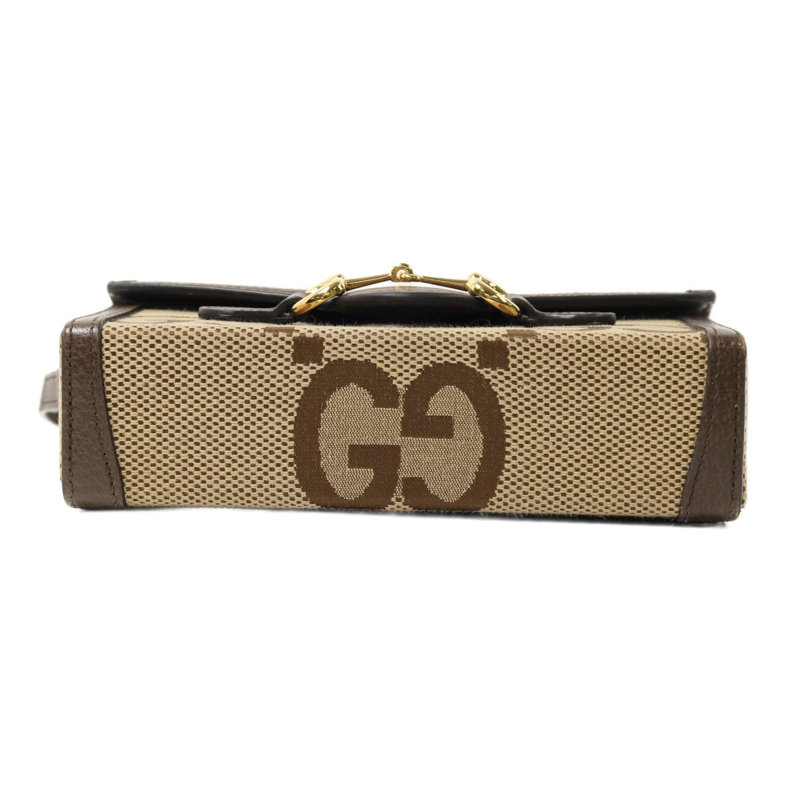 GUCCI 帆布Horsebit 1955金扣肩背袋