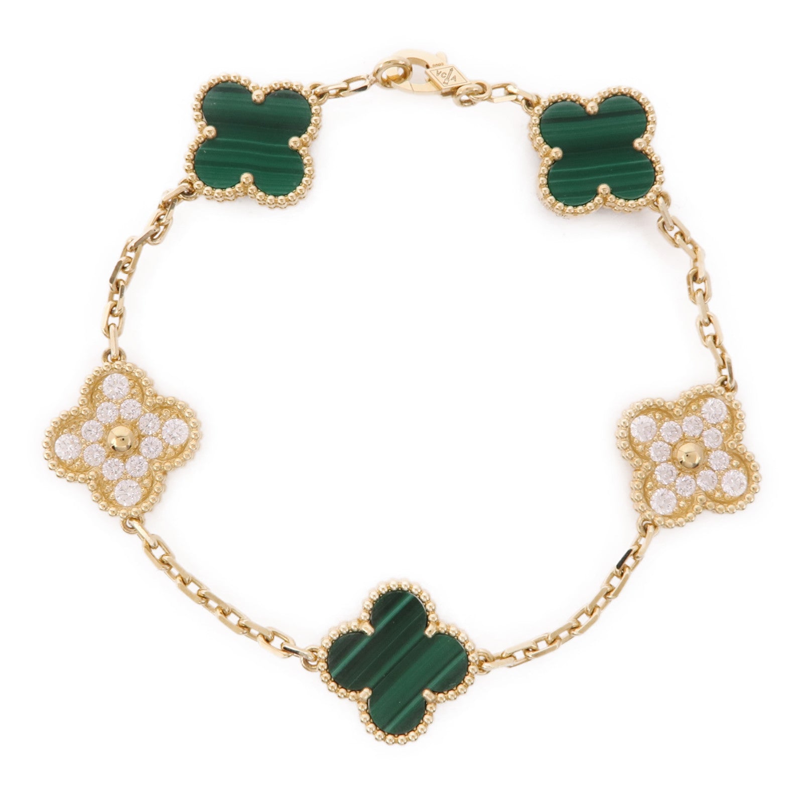 Van Cleef & Arpels 【激減優惠】18K黃金Vintage Alhambra Bracelet鑽石手鏈