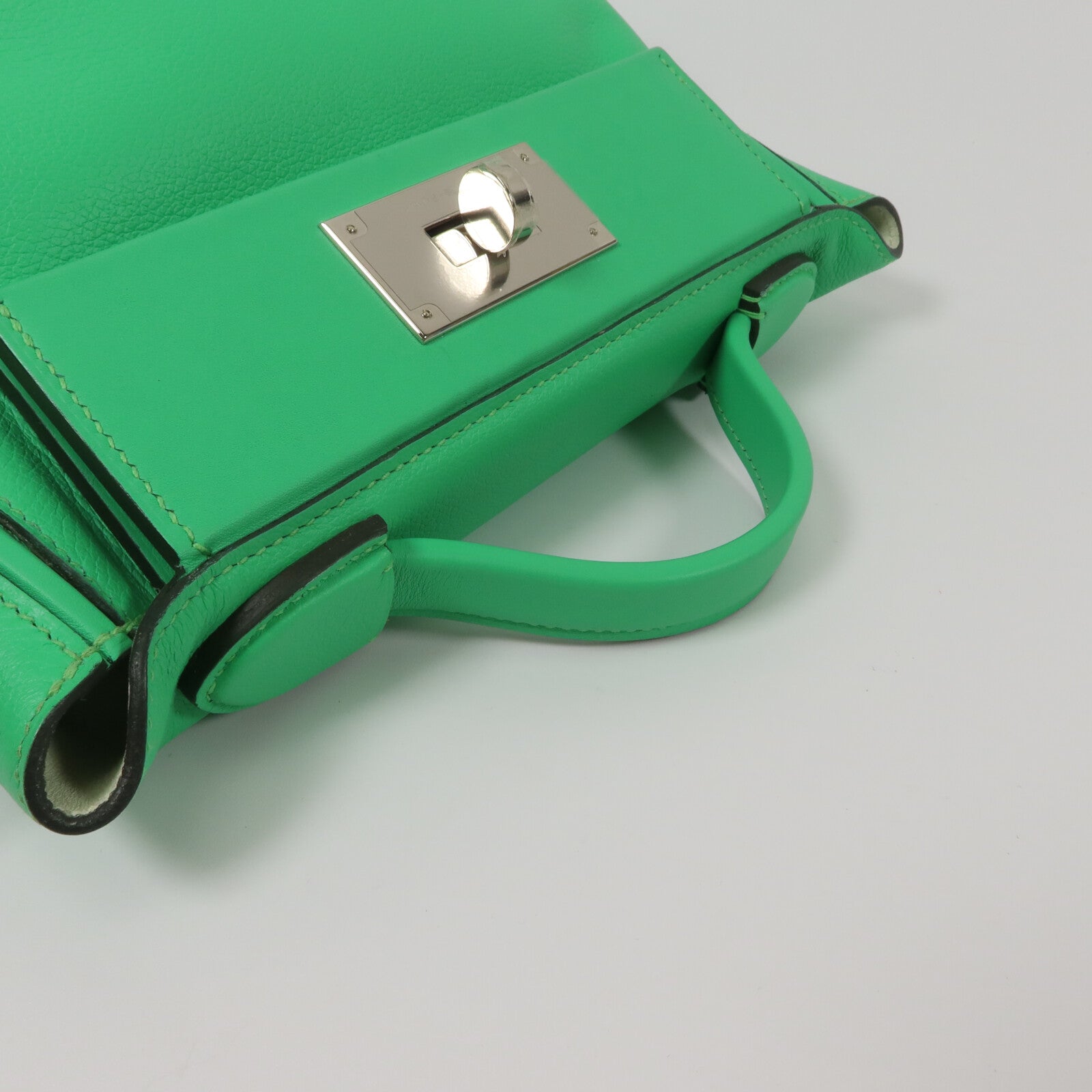 HERMES Swift/Evercolor皮革24/24 Mini手挽肩背兩用袋Vert Comics/Vert Fiz