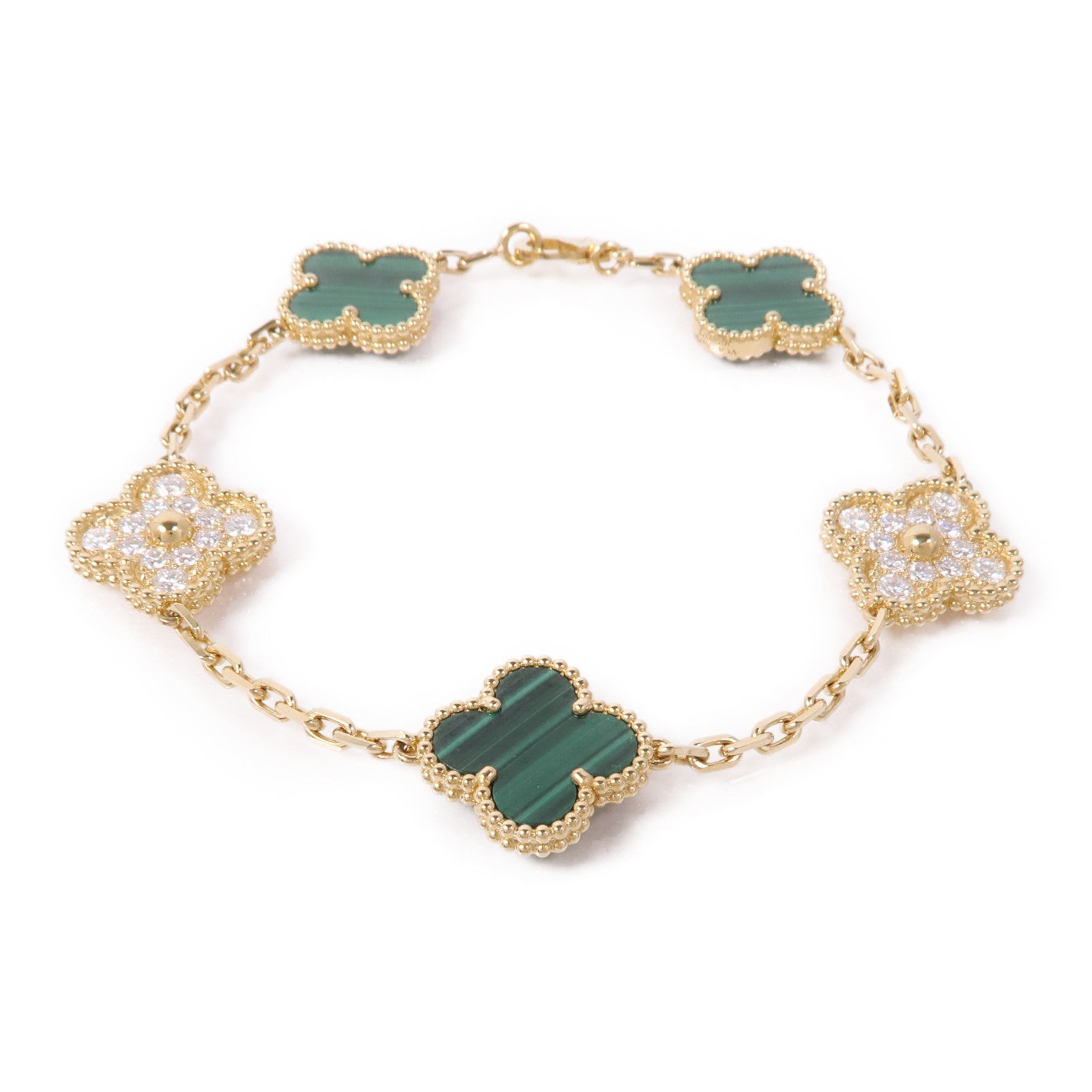 Van Cleef & Arpels 【激減優惠】18K黃金Vintage Alhambra Bracelet鑽石手鏈