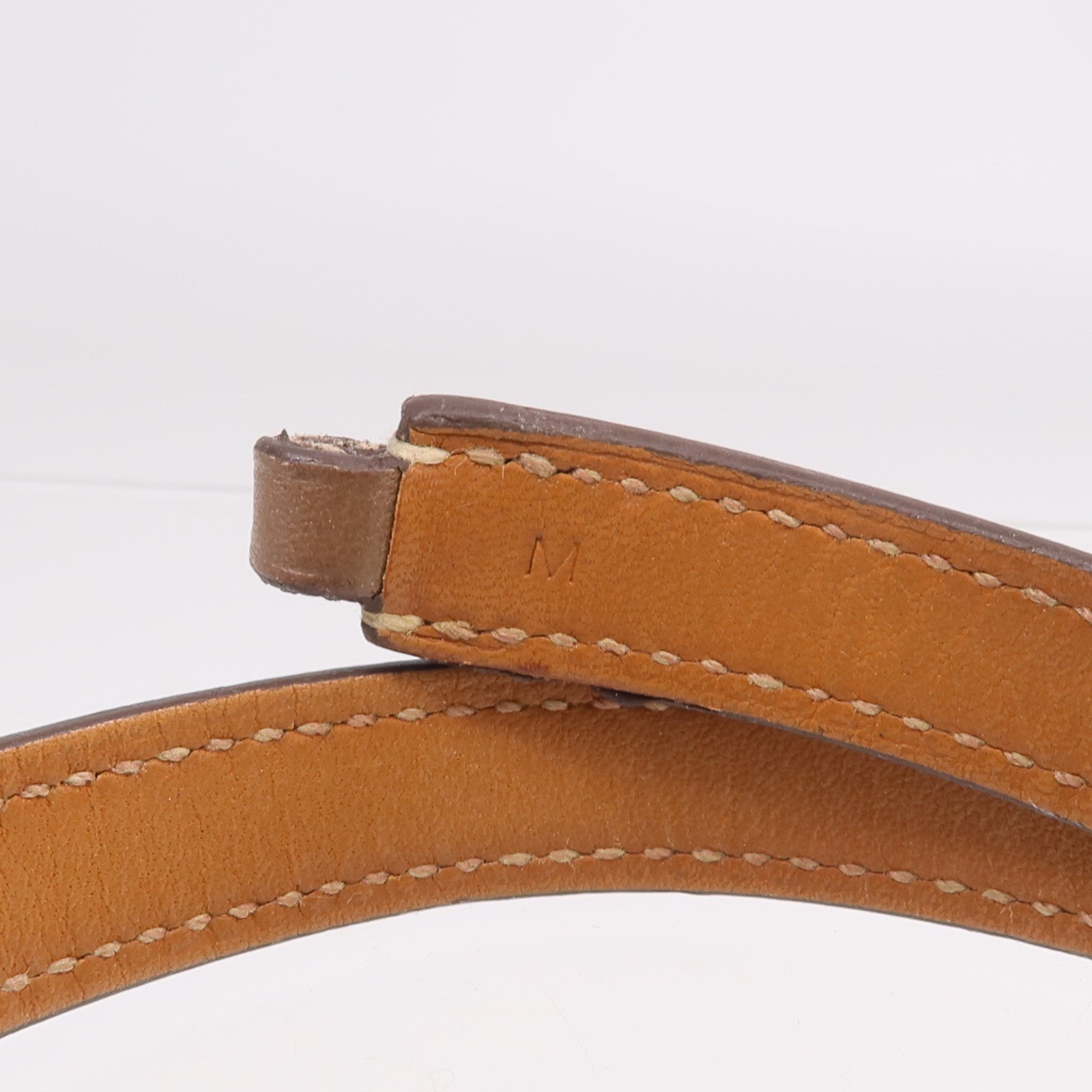 HERMES Swift皮革Rivale Double Tour金扣手鏈Etoupe