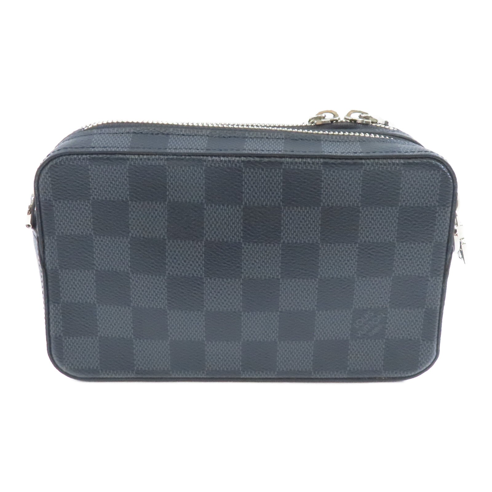 LOUIS VUITTON Damier Graphite Alpha Wearable Wallet銀扣肩背袋黑色