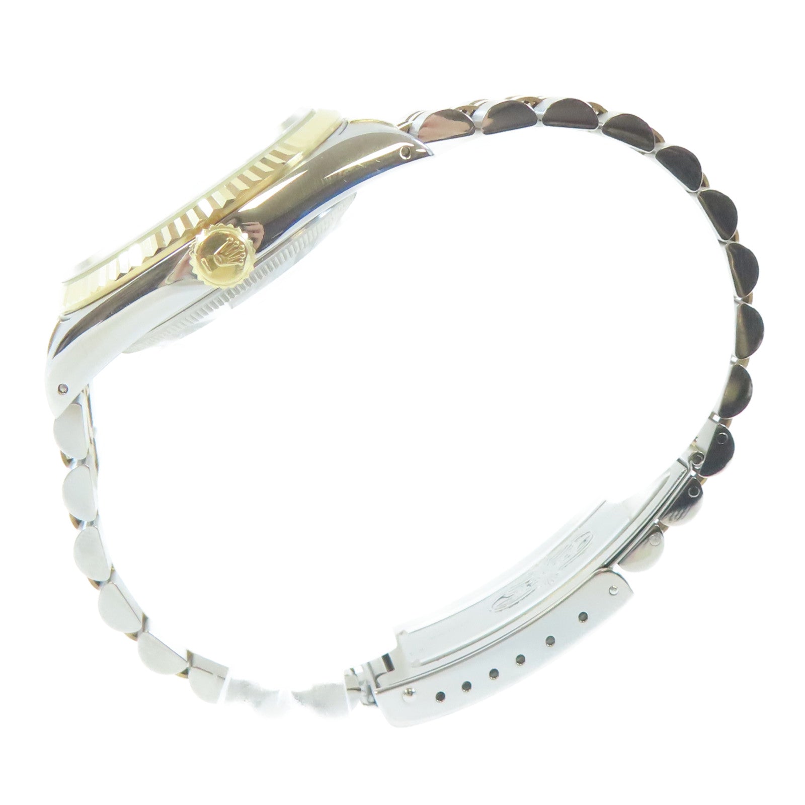 ROLEX Datejust18K黃金/不鏽鋼手錶自動機芯藍色#18cm