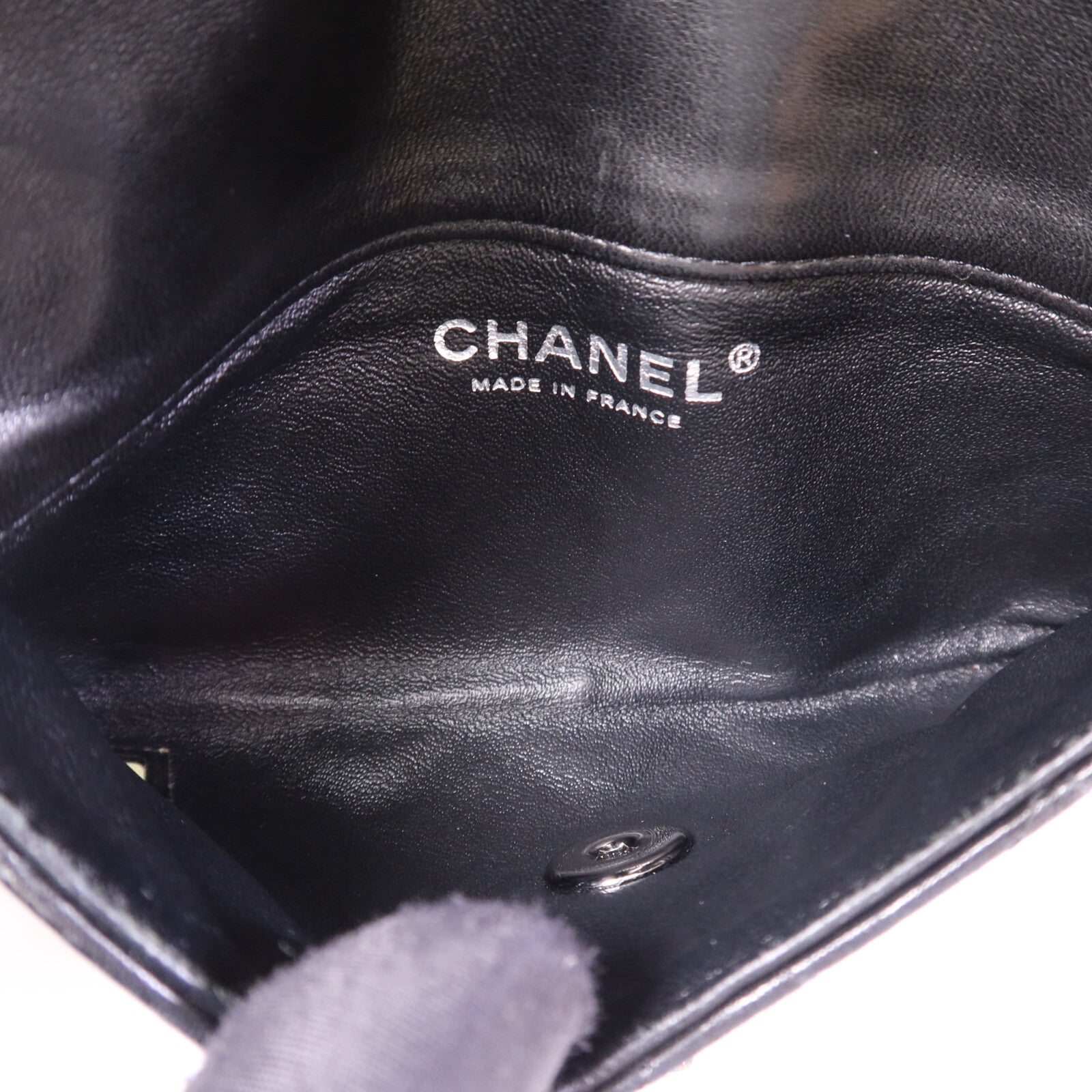 CHANEL 羊皮皮革Chain Shoulder銀扣鏈帶肩背袋