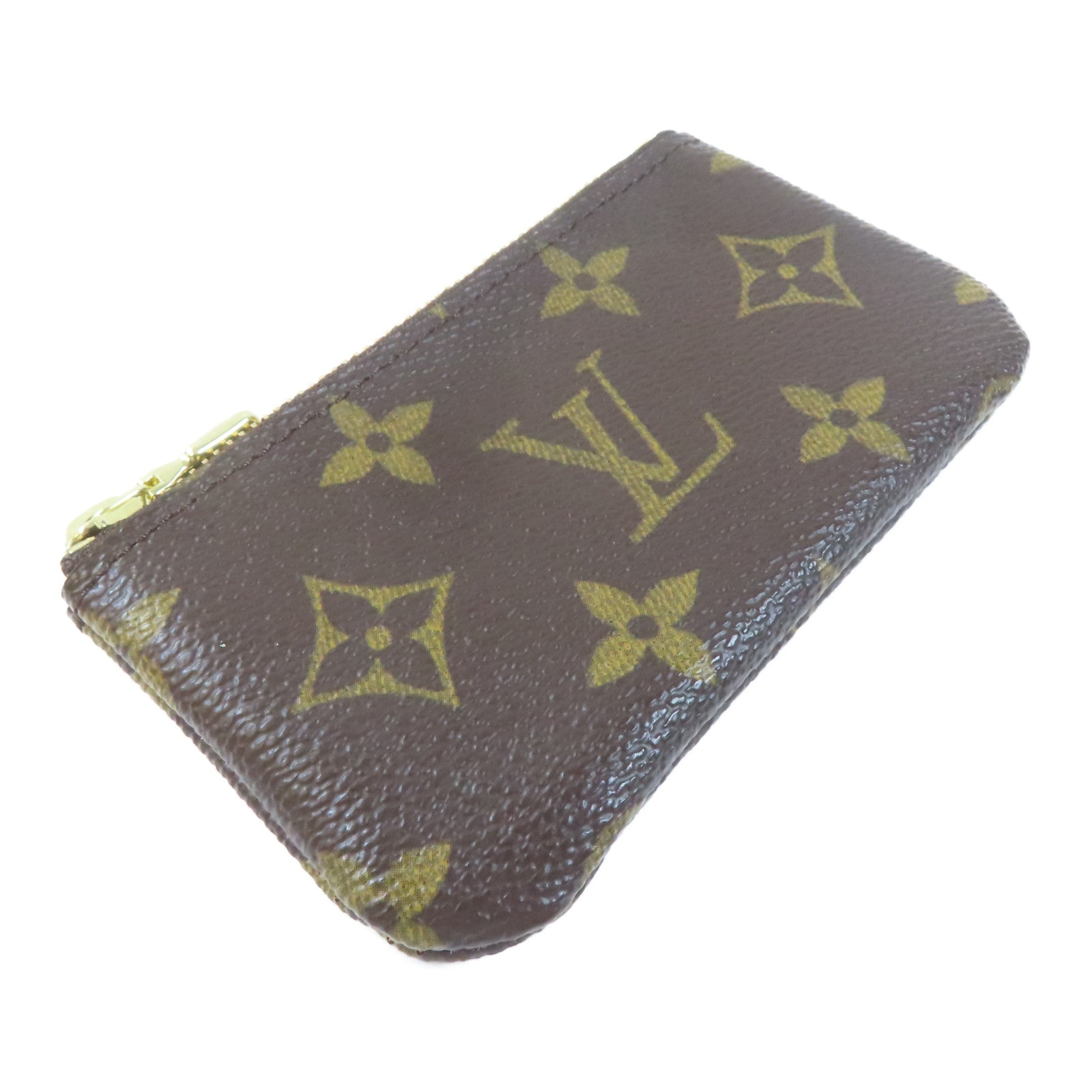 LOUIS VUITTON Monogram Coin Case金扣零錢包棕色