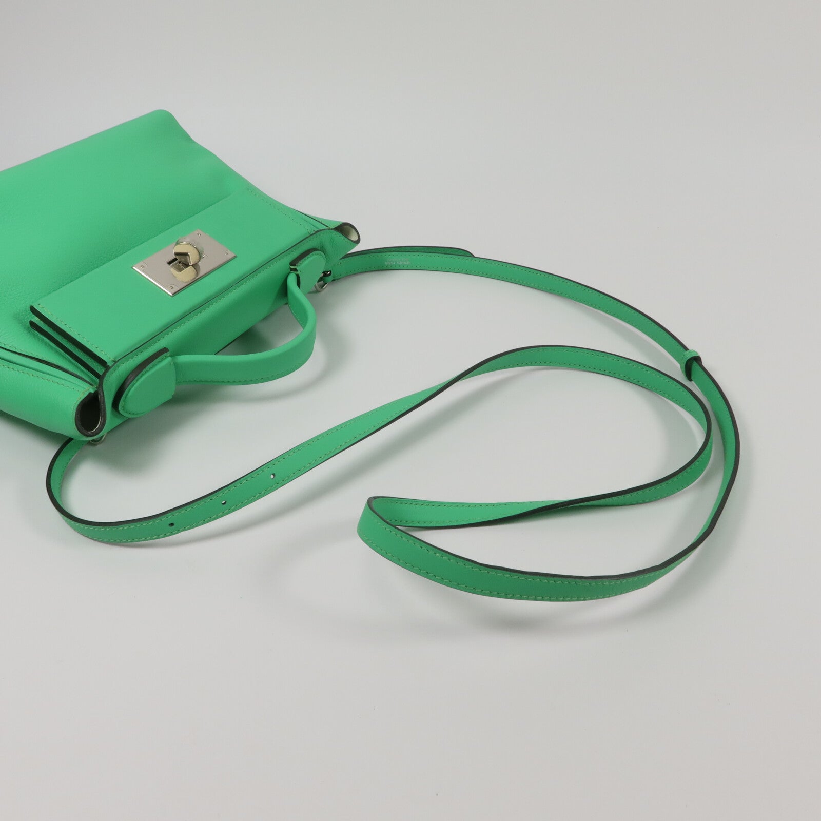 HERMES Swift/Evercolor皮革24/24 Mini手挽肩背兩用袋Vert Comics/Vert Fiz