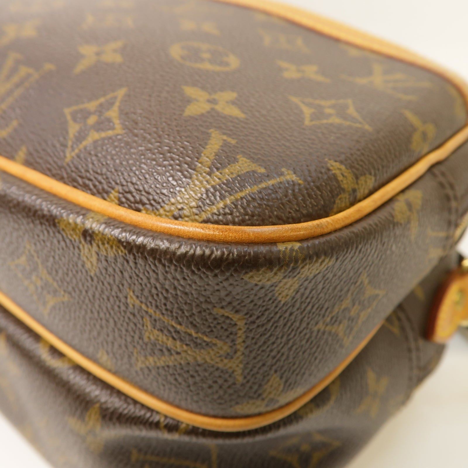 LOUIS VUITTON 【激減優惠】Monogram Reporter PM金扣肩背袋棕色