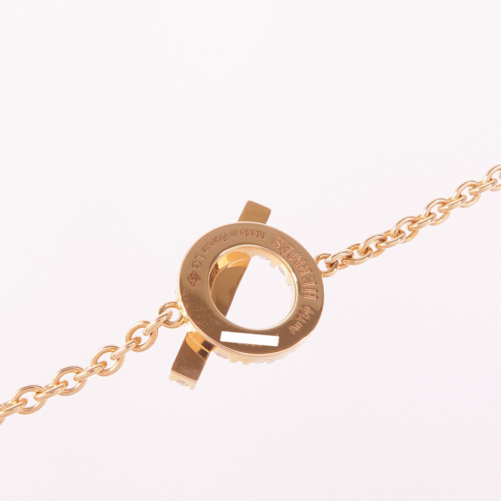 HERMES Finesse Bracelet Diamond 18K Pink Gold