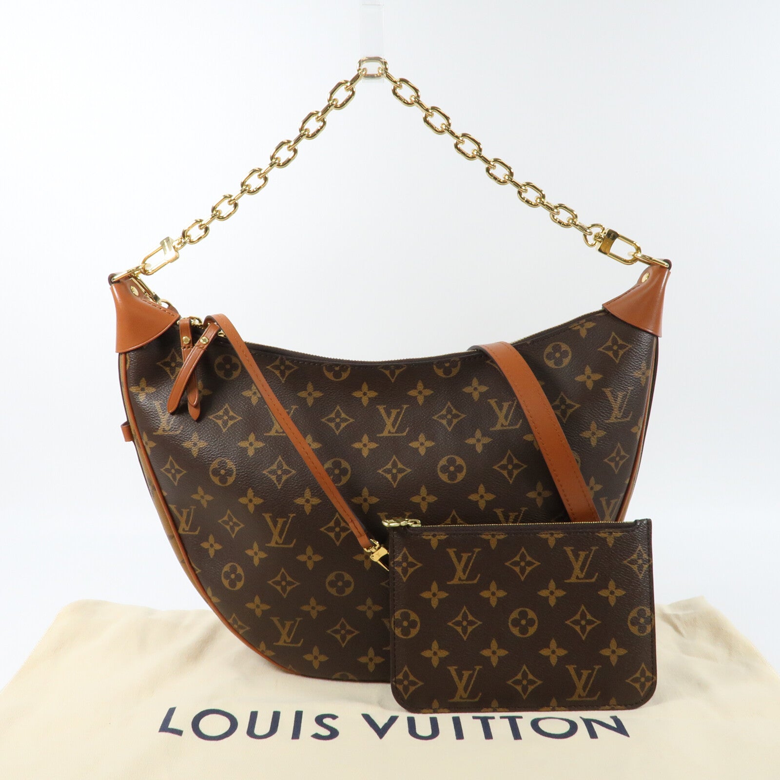 LOUIS VUITTON Monogram Loop Hobo金扣手挽肩背兩用袋