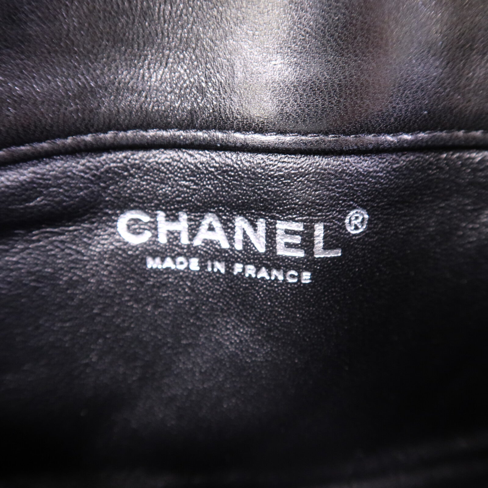 CHANEL 羊皮皮革Chain Shoulder銀扣鏈帶肩背袋