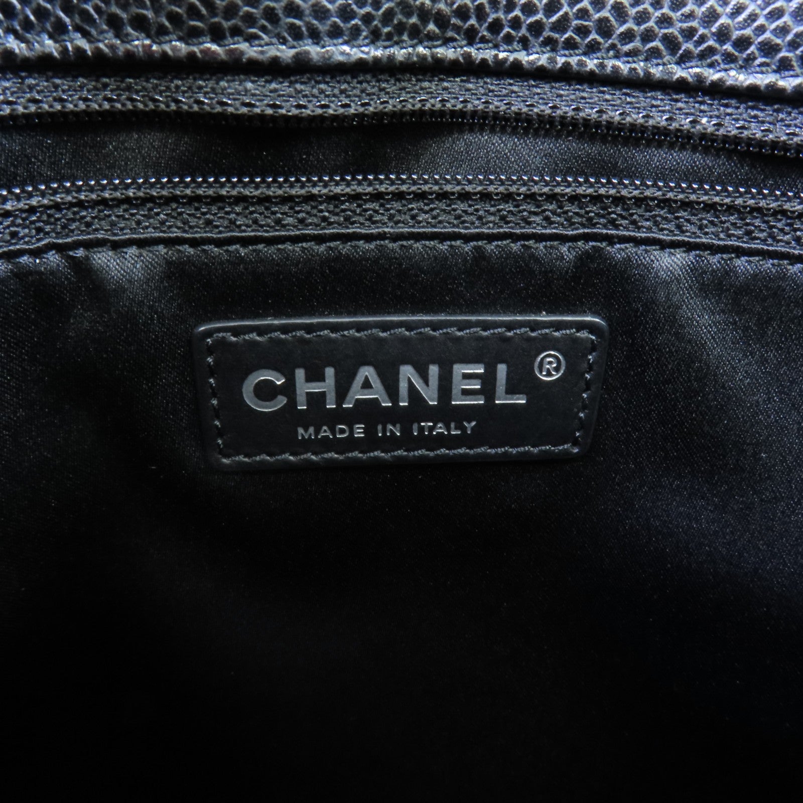 CHANEL 牛皮皮革GST銀扣鏈帶肩背袋