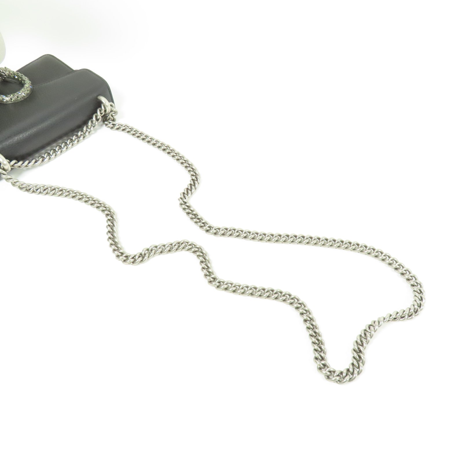 GUCCI GG SHW Dionysus Chain Shoulder Bag Calfskin Leather Black