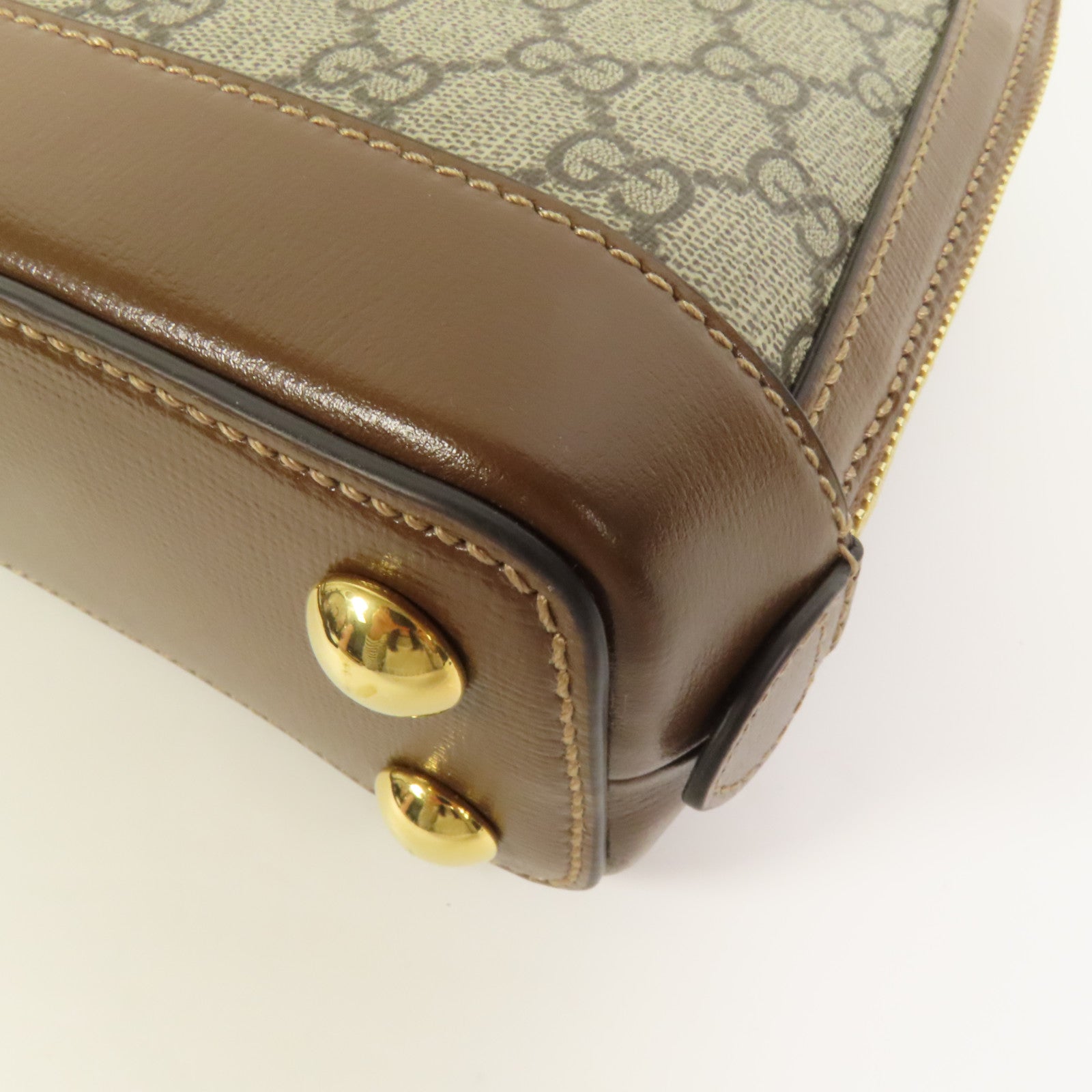 GUCCI 塗層帆布Horsebit 1955 Top Handle金扣手挽肩背兩用袋