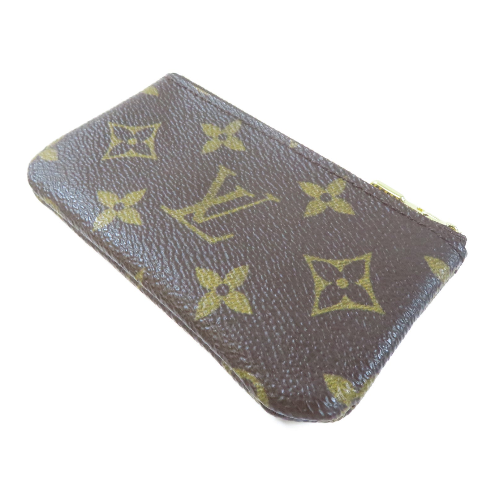 LOUIS VUITTON Monogram Coin Case金扣零錢包棕色