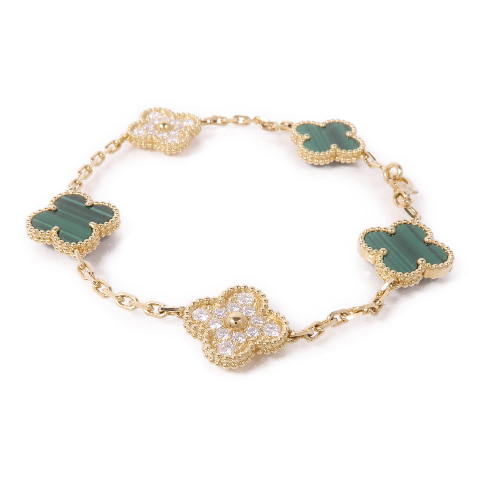 Van Cleef & Arpels 【激減優惠】18K黃金Vintage Alhambra Bracelet鑽石手鏈