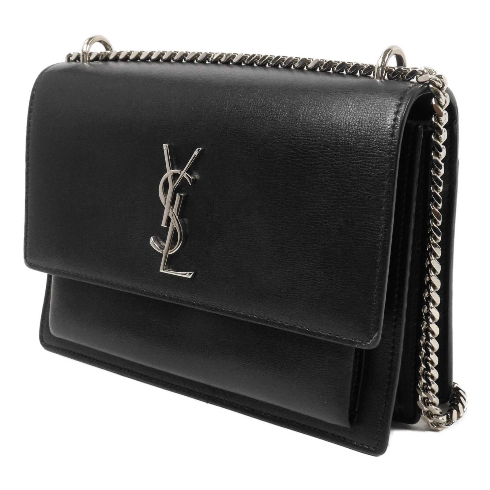 SAINT LAURENT 牛皮皮革Sunset Medium鏈帶肩背袋