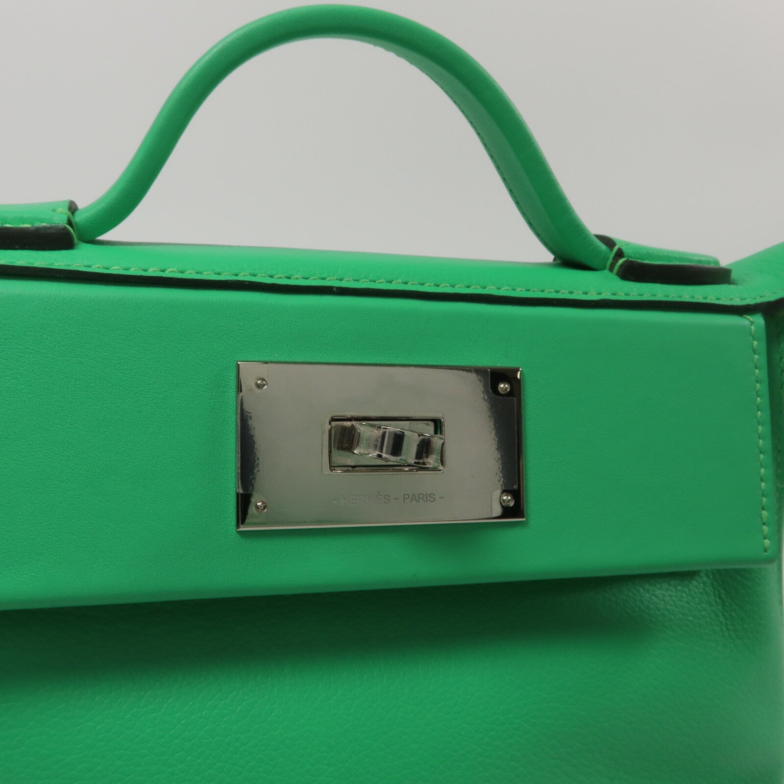 HERMES Swift/Evercolor皮革24/24 Mini手挽肩背兩用袋Vert Comics/Vert Fiz