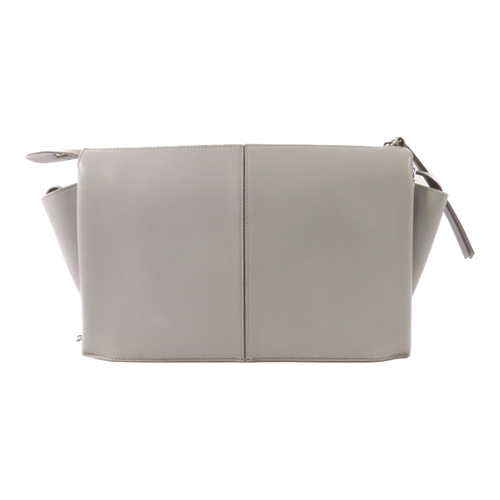 CELINE 皮革Tri-fold Clutch Bag On Chain銀扣鏈帶肩背袋