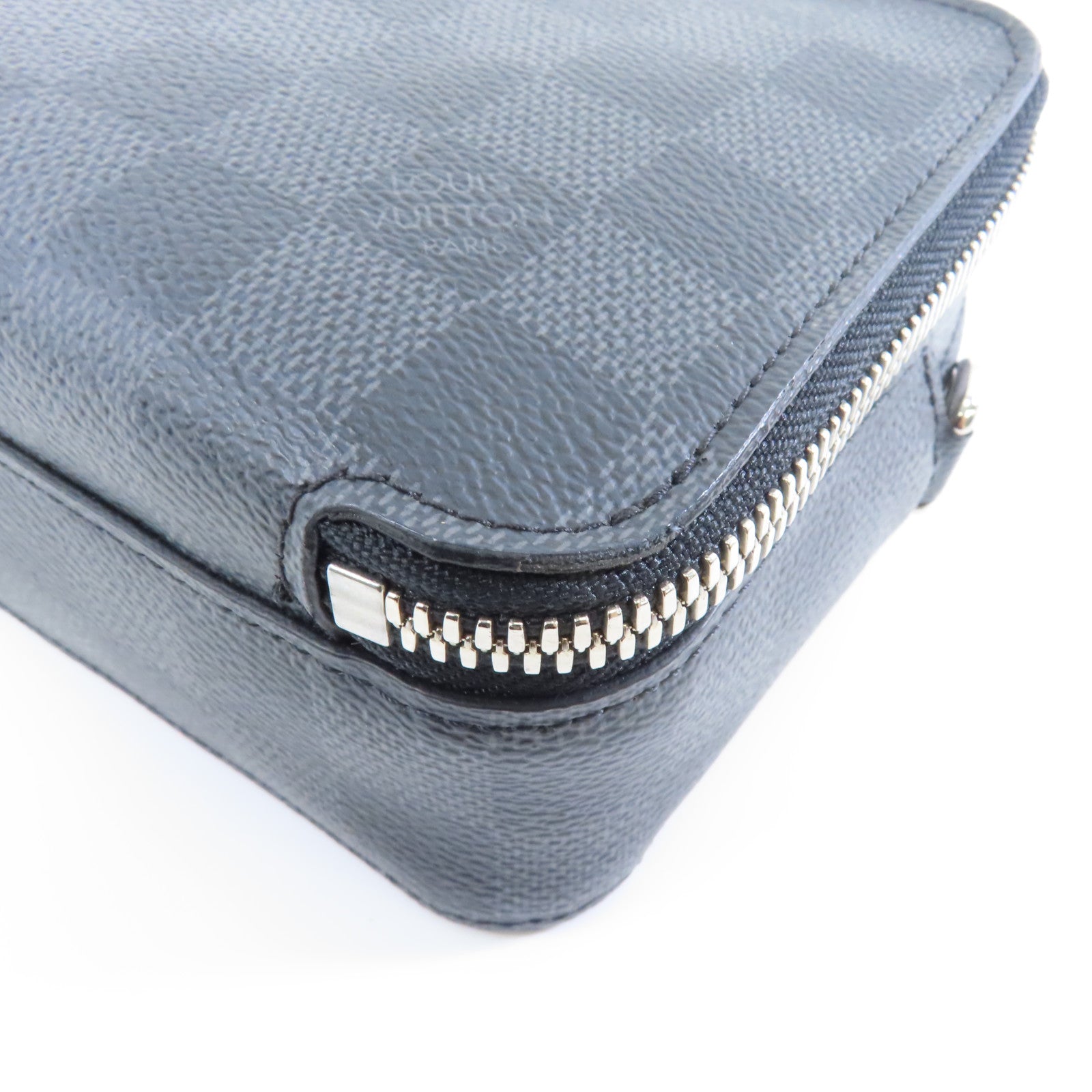 LOUIS VUITTON Damier Graphite Alpha Wearable Wallet銀扣肩背袋黑色