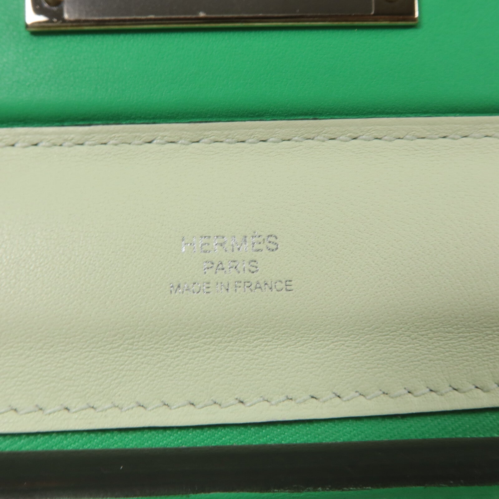HERMES Swift/Evercolor皮革24/24 Mini手挽肩背兩用袋Vert Comics/Vert Fiz