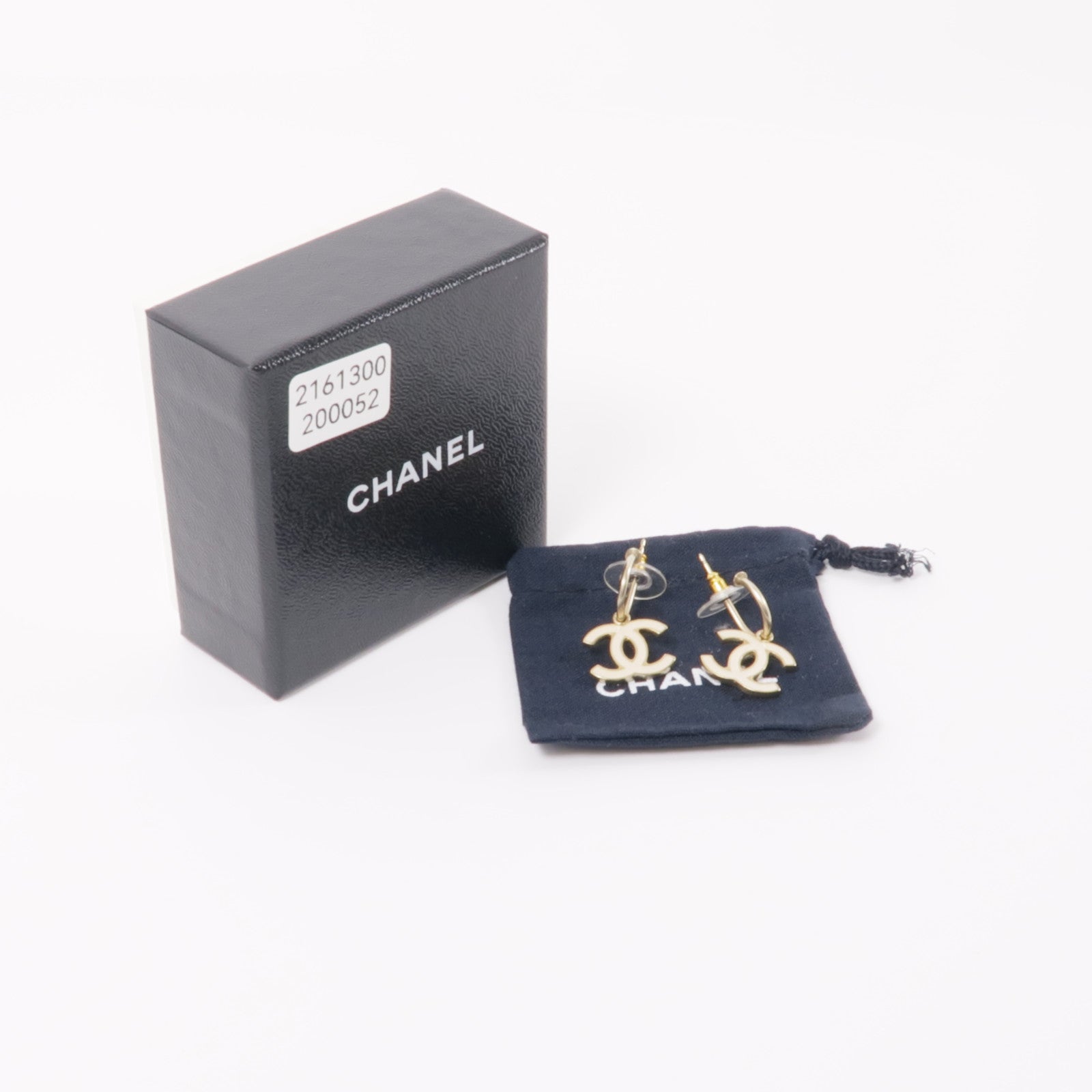 CHANEL 金屬Earrings耳環金色/白色