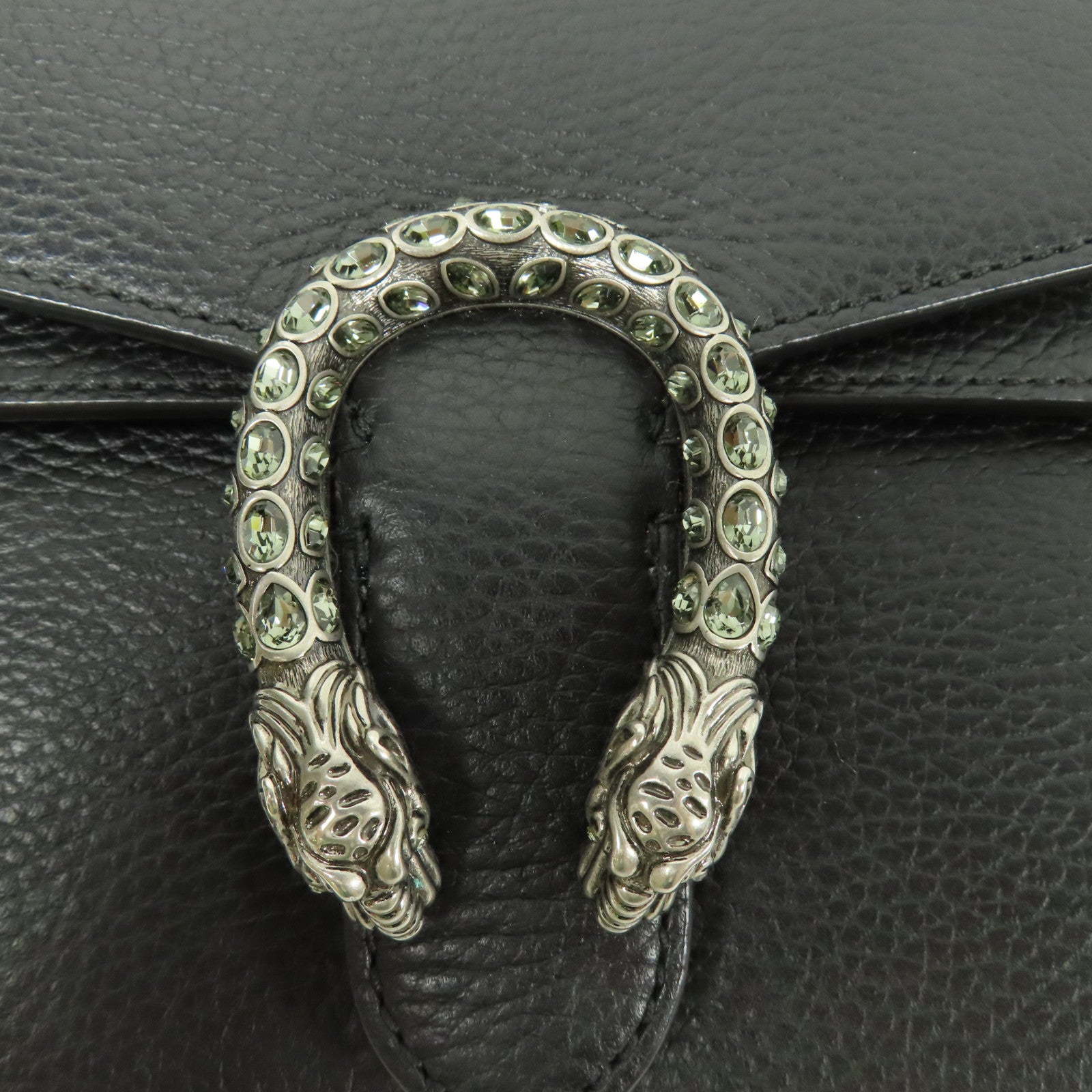 GUCCI GG SHW Dionysus Chain Shoulder Bag Calfskin Leather Black